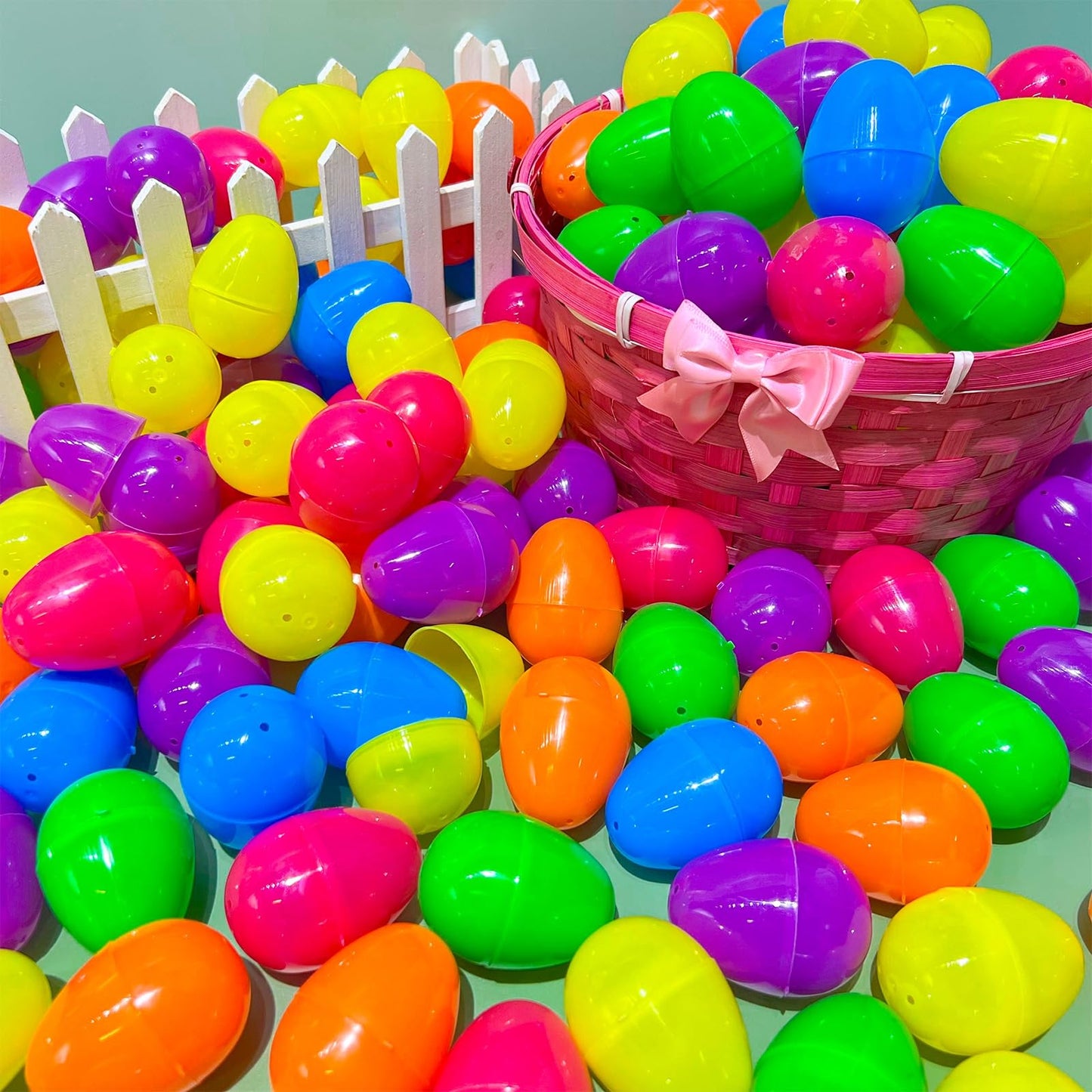 TURNMEON 500-Count Large 3.1-Inch Plastic Easter Eggs Bulk – Fillable & Reusable