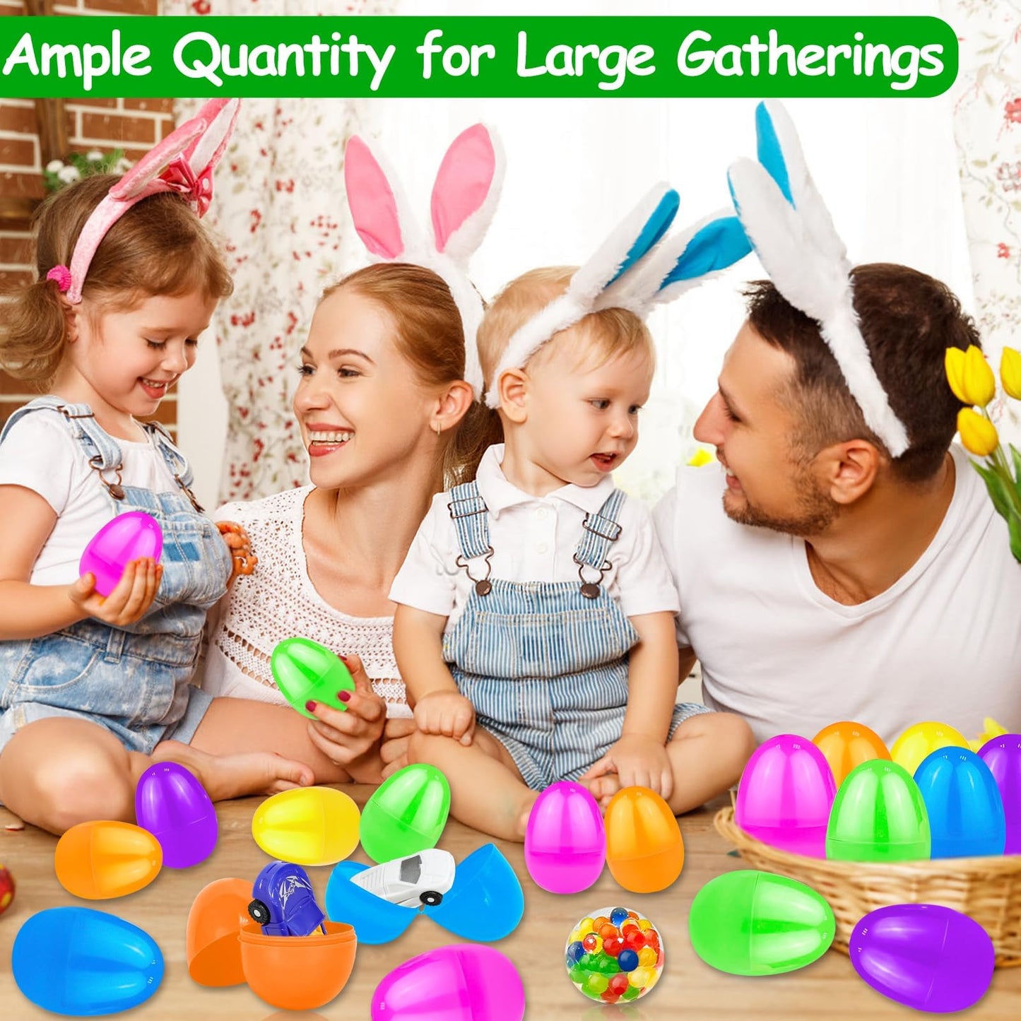 TURNMEON 500-Count Large 3.1-Inch Plastic Easter Eggs Bulk – Fillable & Reusable