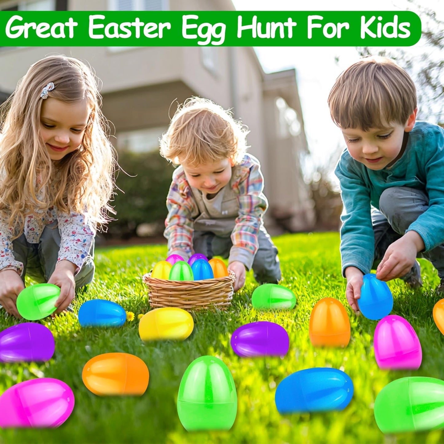 TURNMEON 500-Count Large 3.1-Inch Plastic Easter Eggs Bulk – Fillable & Reusable