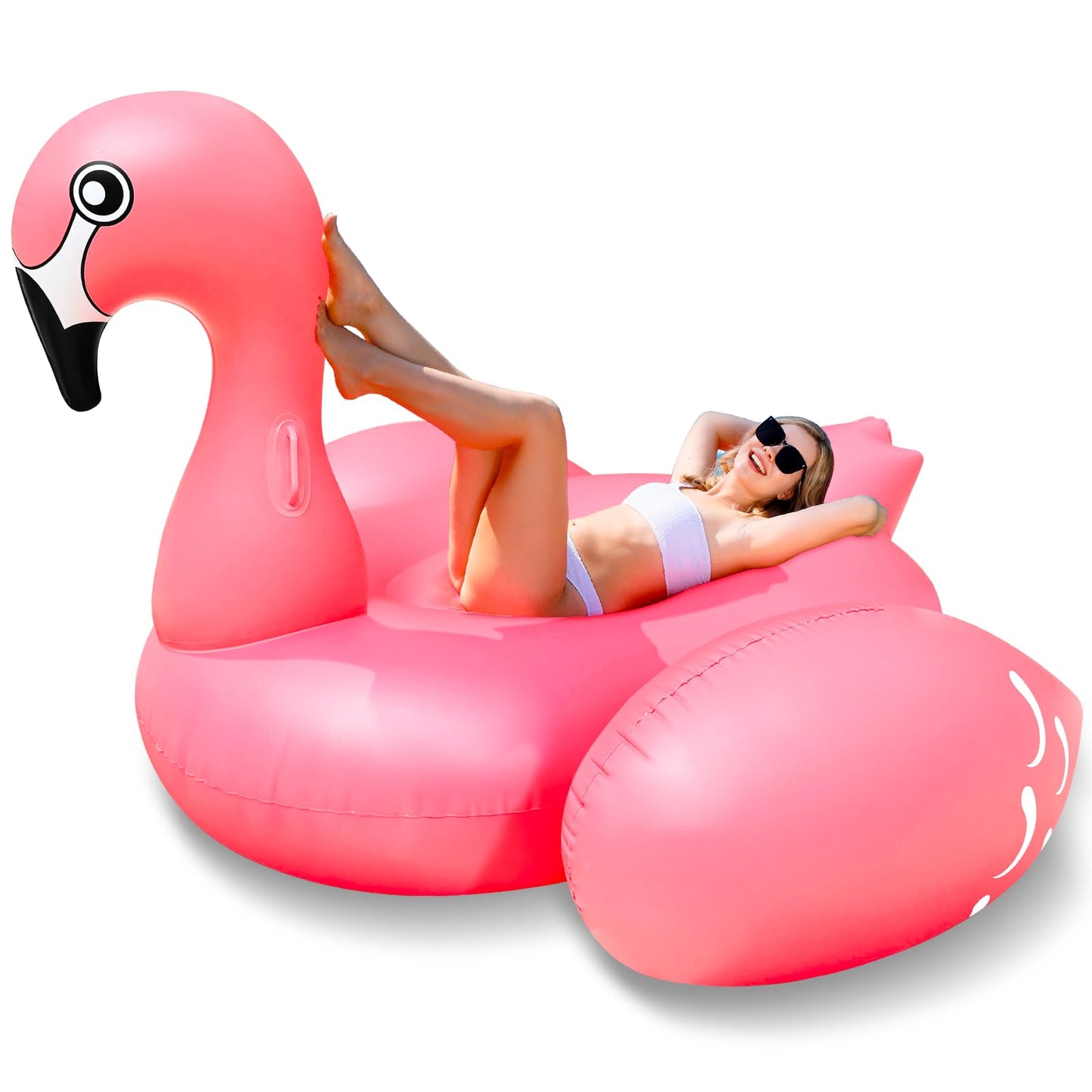 TURNMEON 102-Inch Giant Flamingo Pool Float — Large Inflatable Lounge for Adults