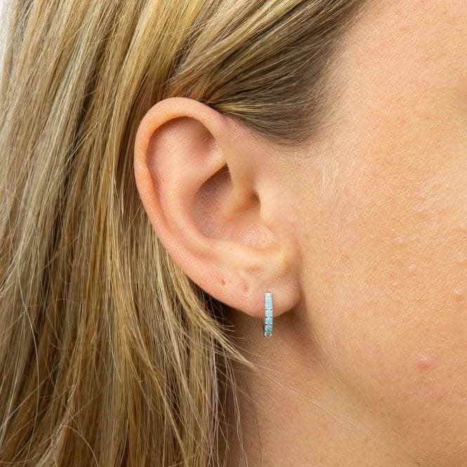 Turquoise Crystal Hoop Earrings E6050T