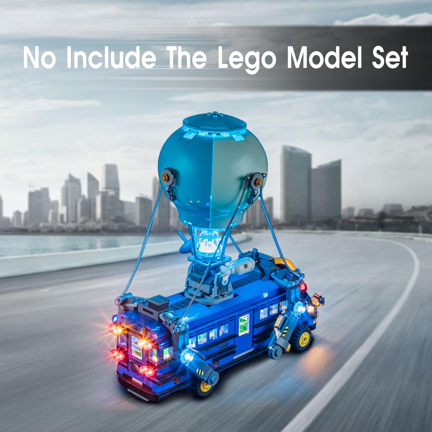Tusedna LED Light Kit for LEGO Fortnite Battle Bus 77073 – USB/Battery Power, Easy Install