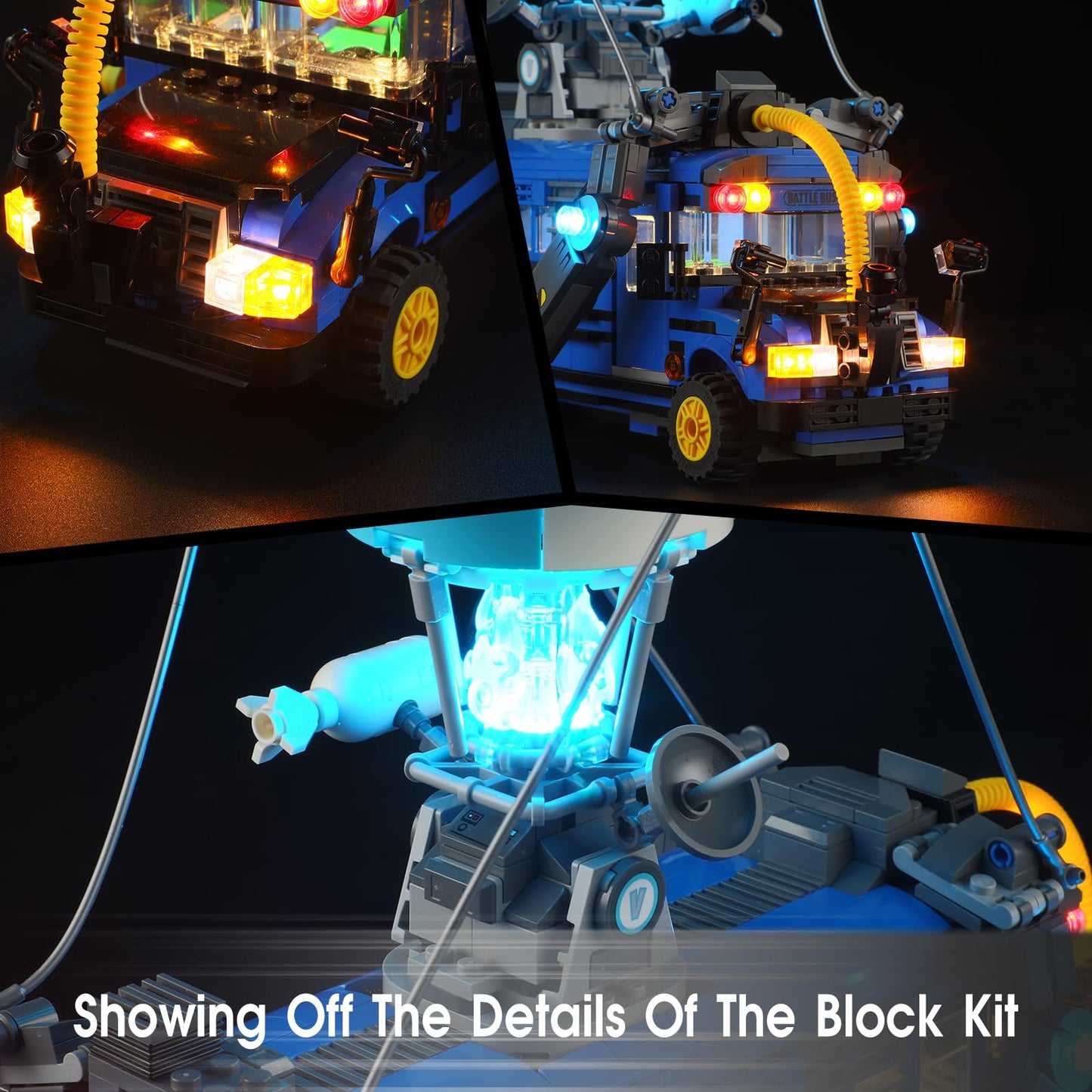 Tusedna LED Light Kit for LEGO Fortnite Battle Bus 77073 – USB/Battery Power, Easy Install