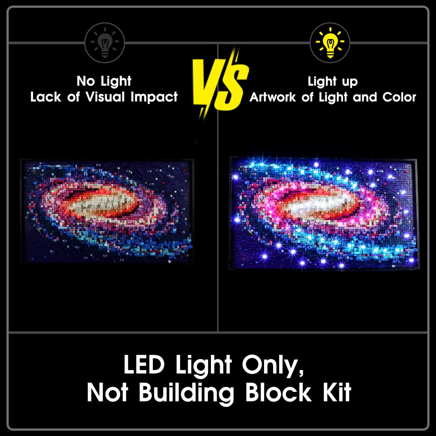 Tusedna LED Light Kit for LEGO 31212 Milky Way Galaxy – USB & Battery Powered