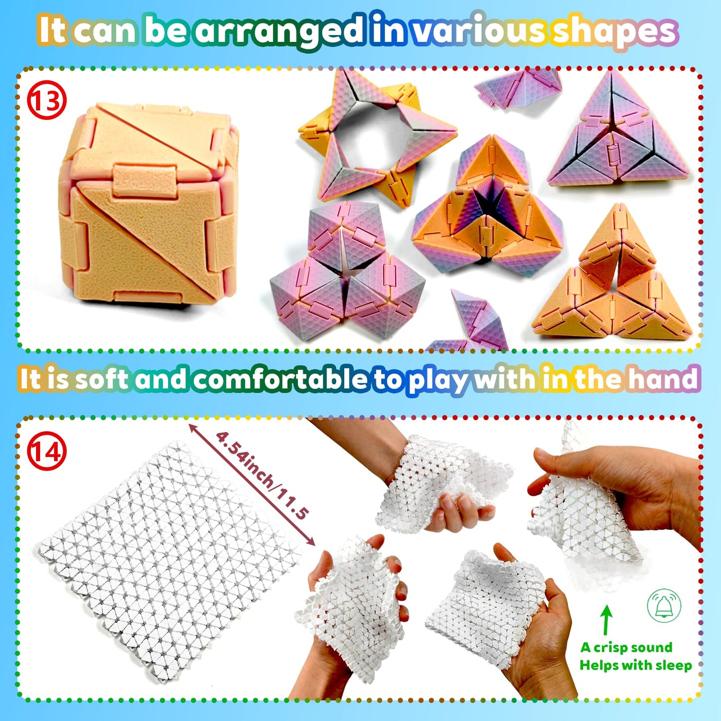 TUTHKOTH 14-in-1 3D Printed Fidget Set for Adults | Focus, Sensory Stimulation & Stress Relief
