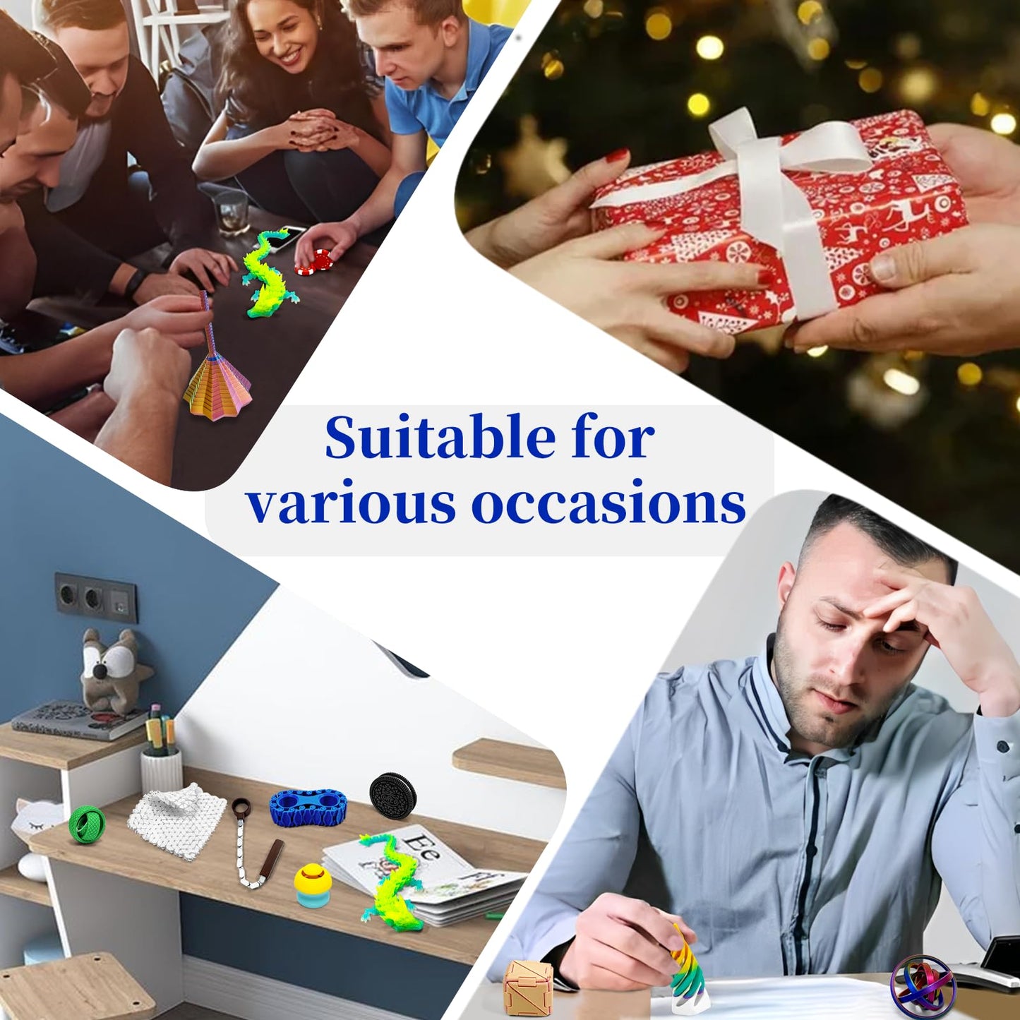 TUTHKOTH 14-in-1 3D Printed Fidget Set for Adults | Focus, Sensory Stimulation & Stress Relief