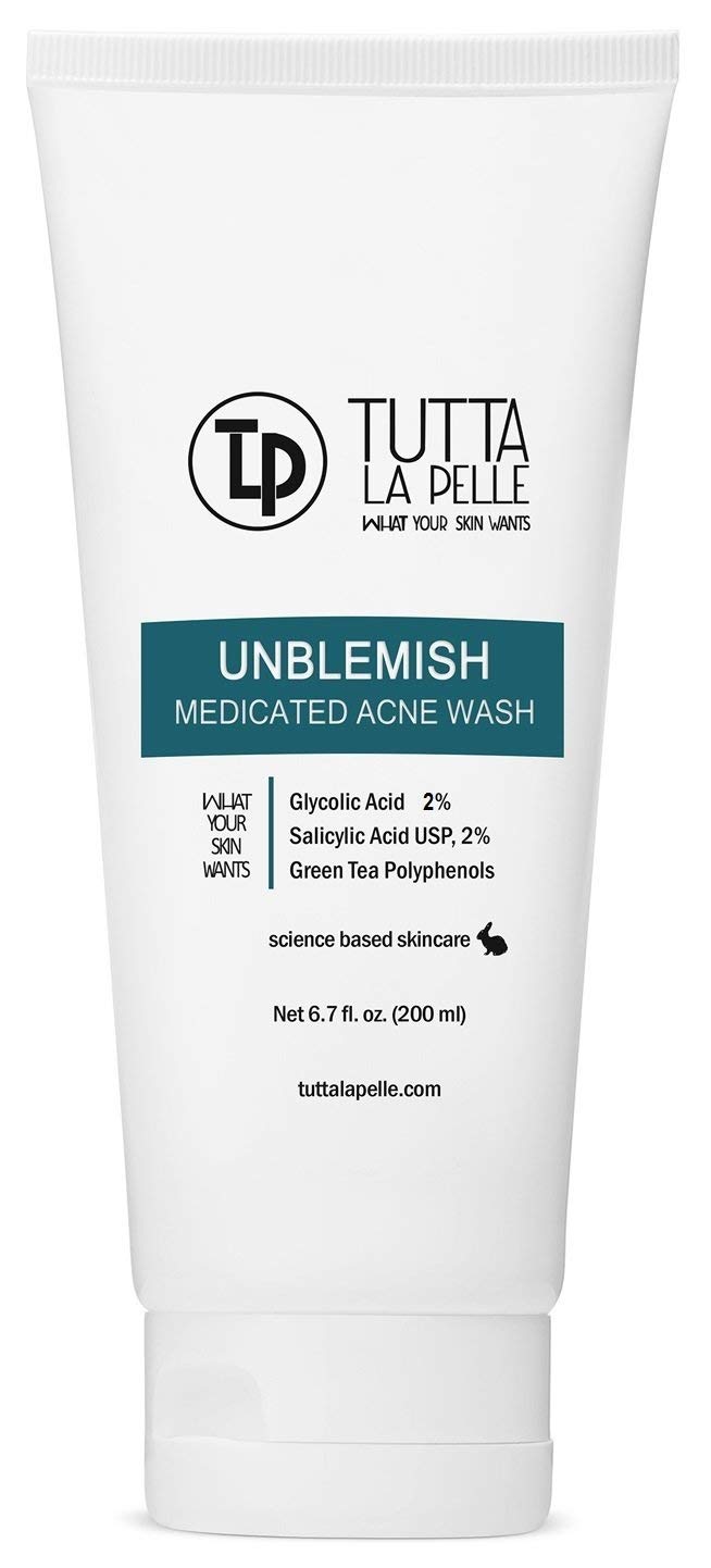 Tutta La Pelle Unblemish Medicated Acne Wash – Glycolic 5% + Salicylic 2% | 6.7 fl oz