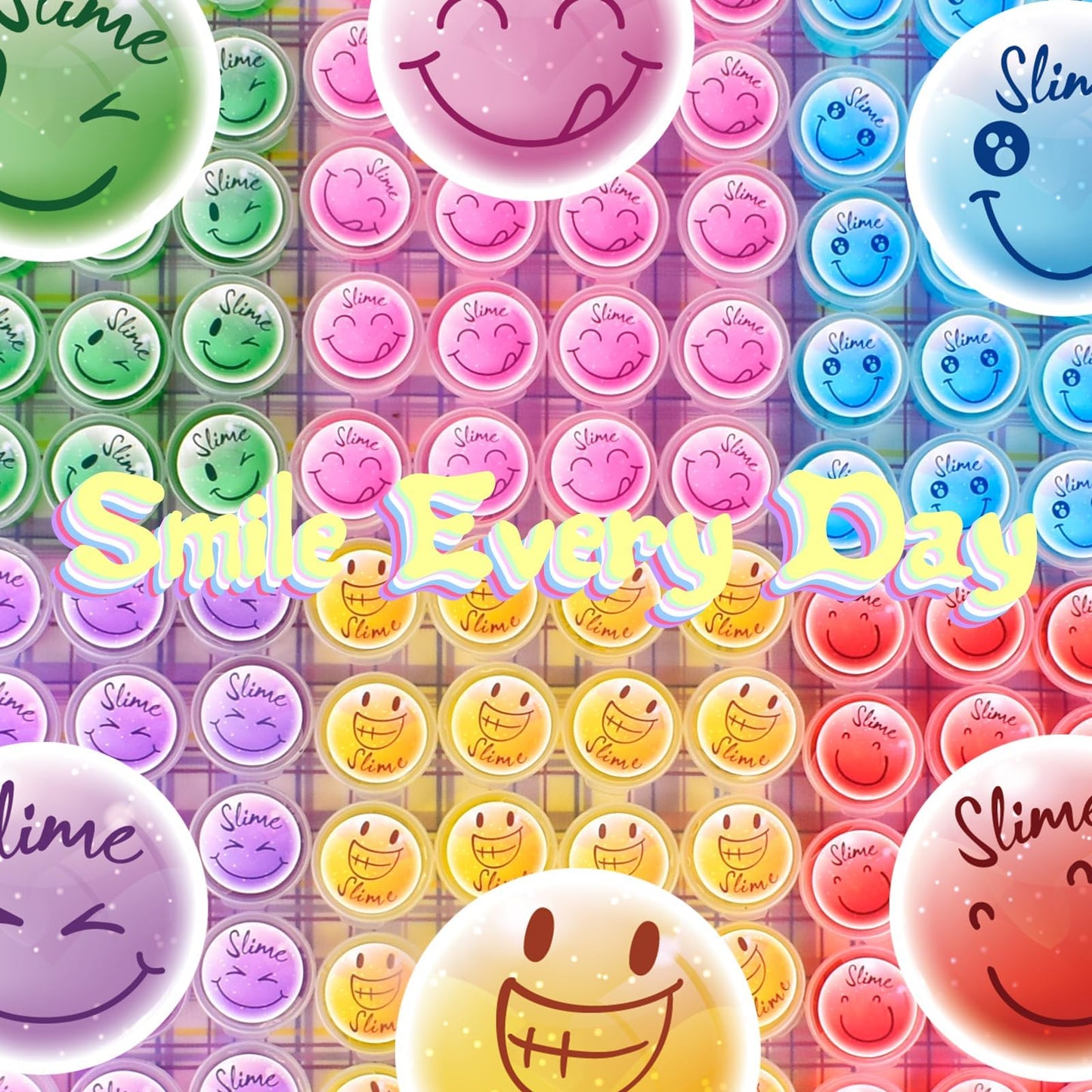Tuupowana 120-Pack Clear Crystal Slime Kit – Smiling Slime Colors for Kids, Classroom & Party Supplies