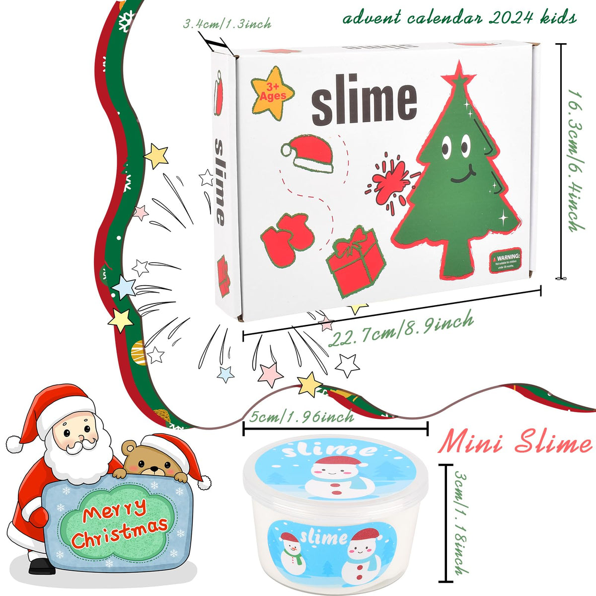 tuupowana 2025 12-pack mini Christmas slime set – butter, cloud & jelly crystal slimes