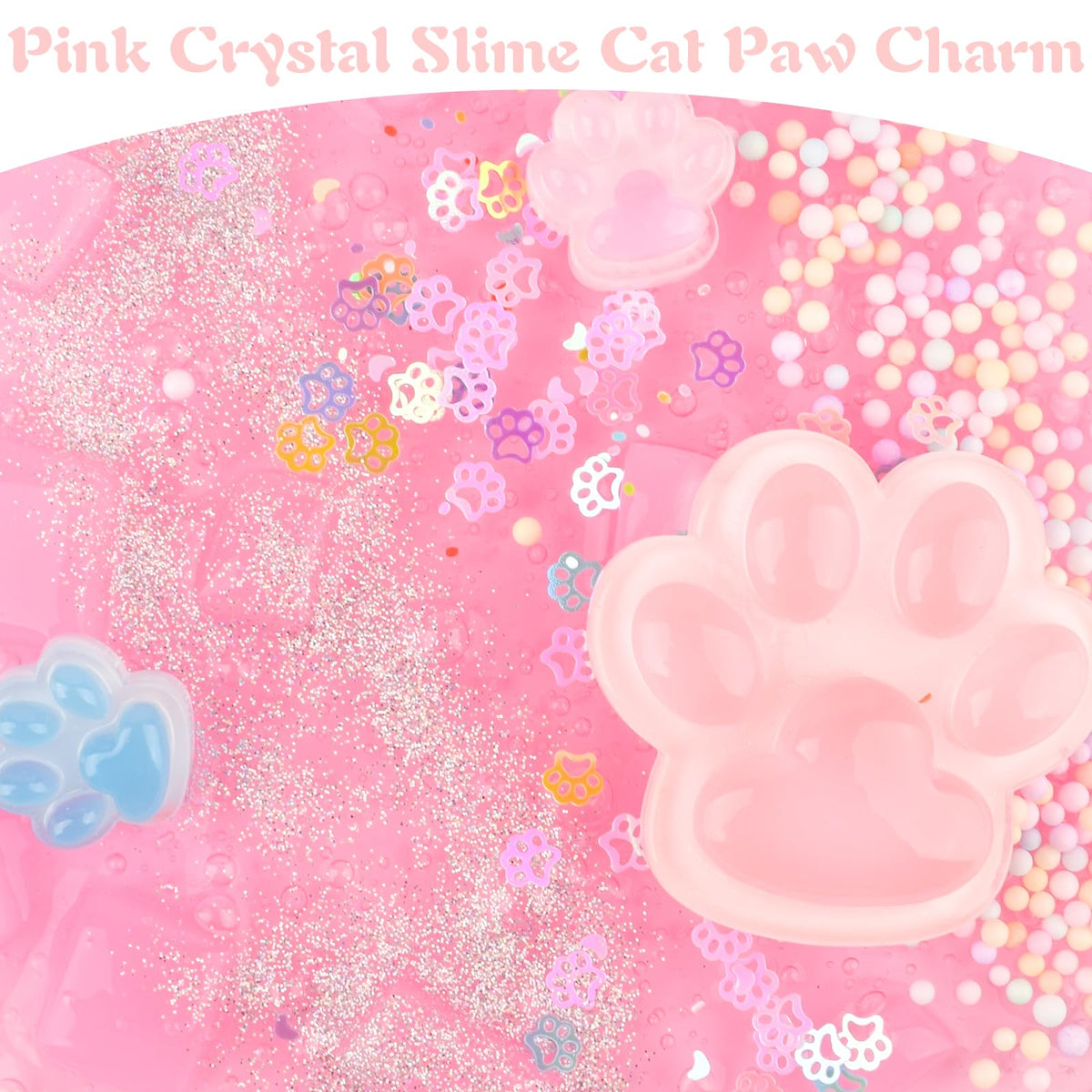 Tuupowana Pink Jelly Crunchy Cat's Paw Slime 300ml — Soft, Non-Sticky Fun for Playtime