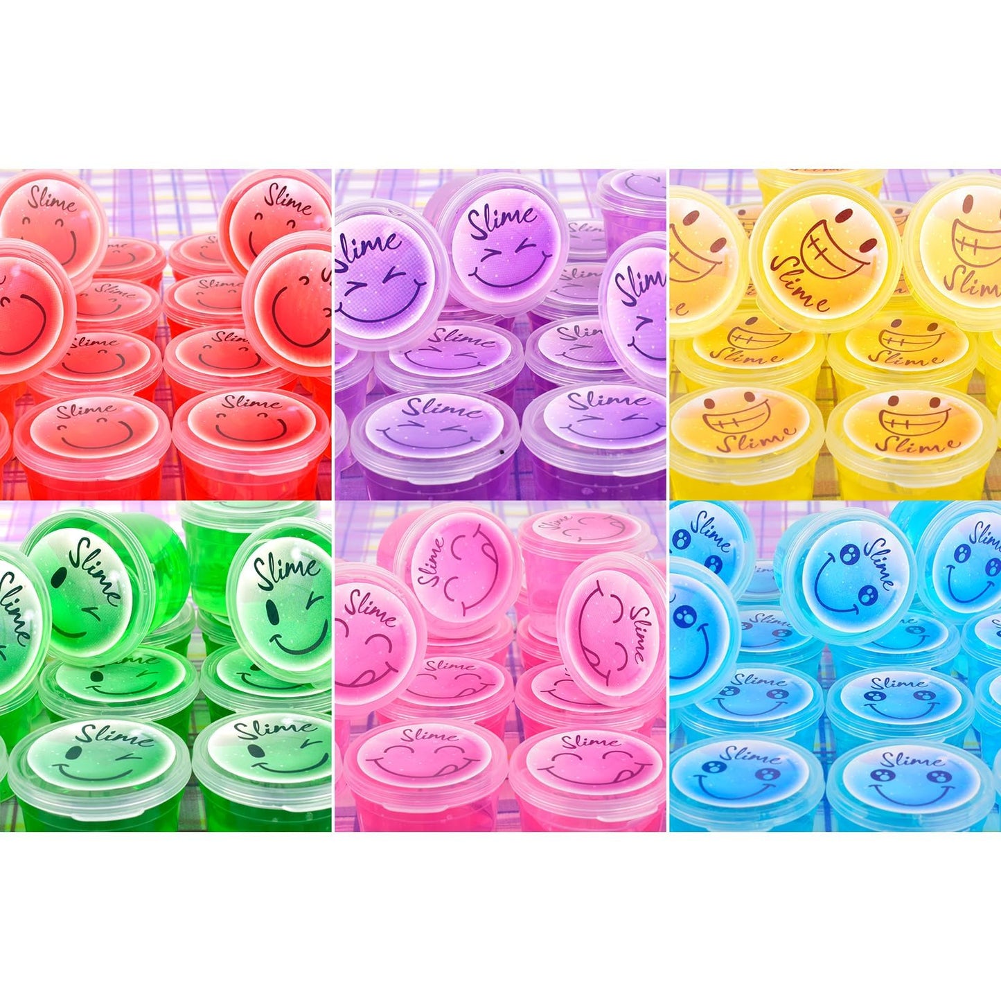 Tuupowana 120-Pack Clear Crystal Slime Kit – Smiling Slime Colors for Kids, Classroom & Party Supplies
