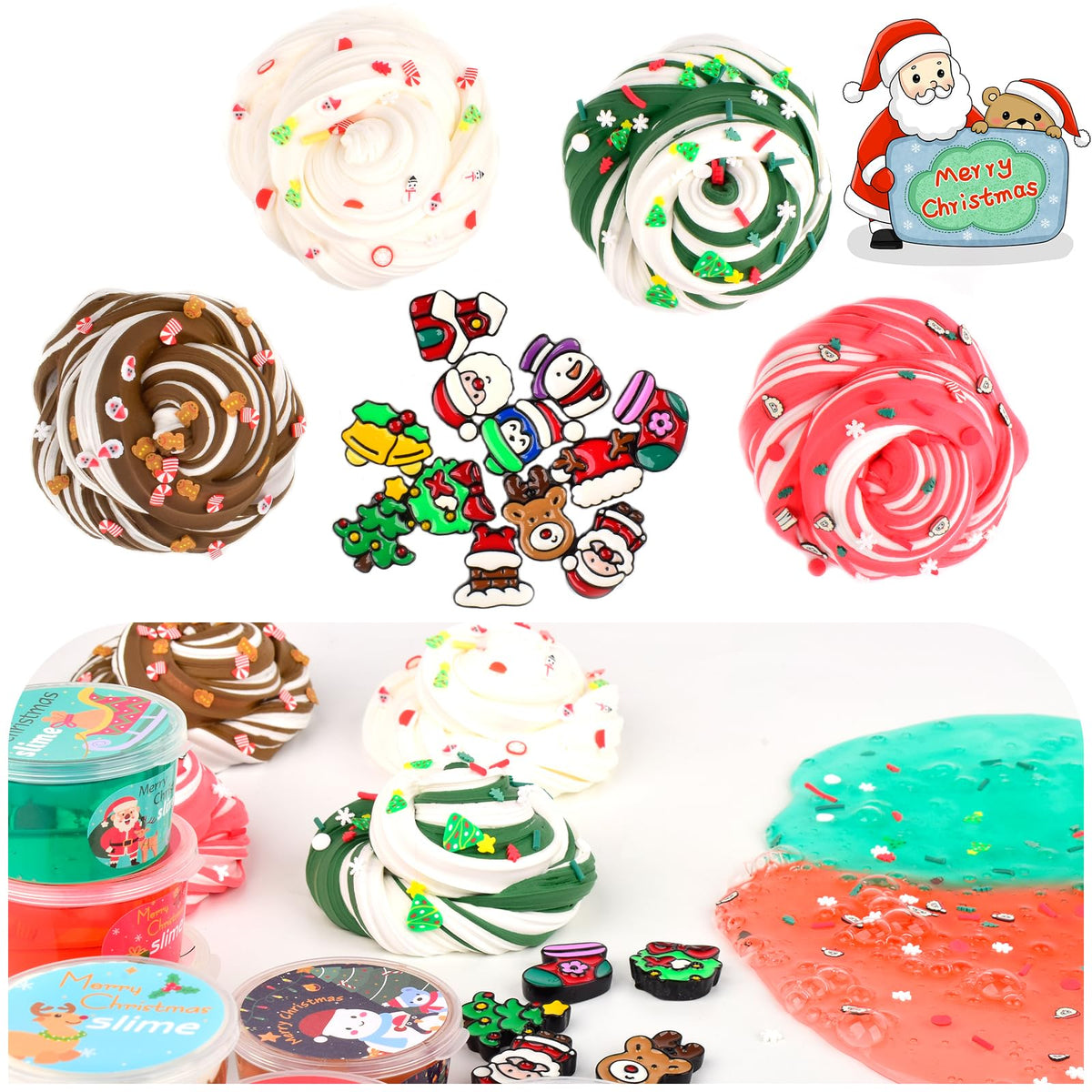 tuupowana 2025 12-pack mini Christmas slime set – butter, cloud & jelly crystal slimes