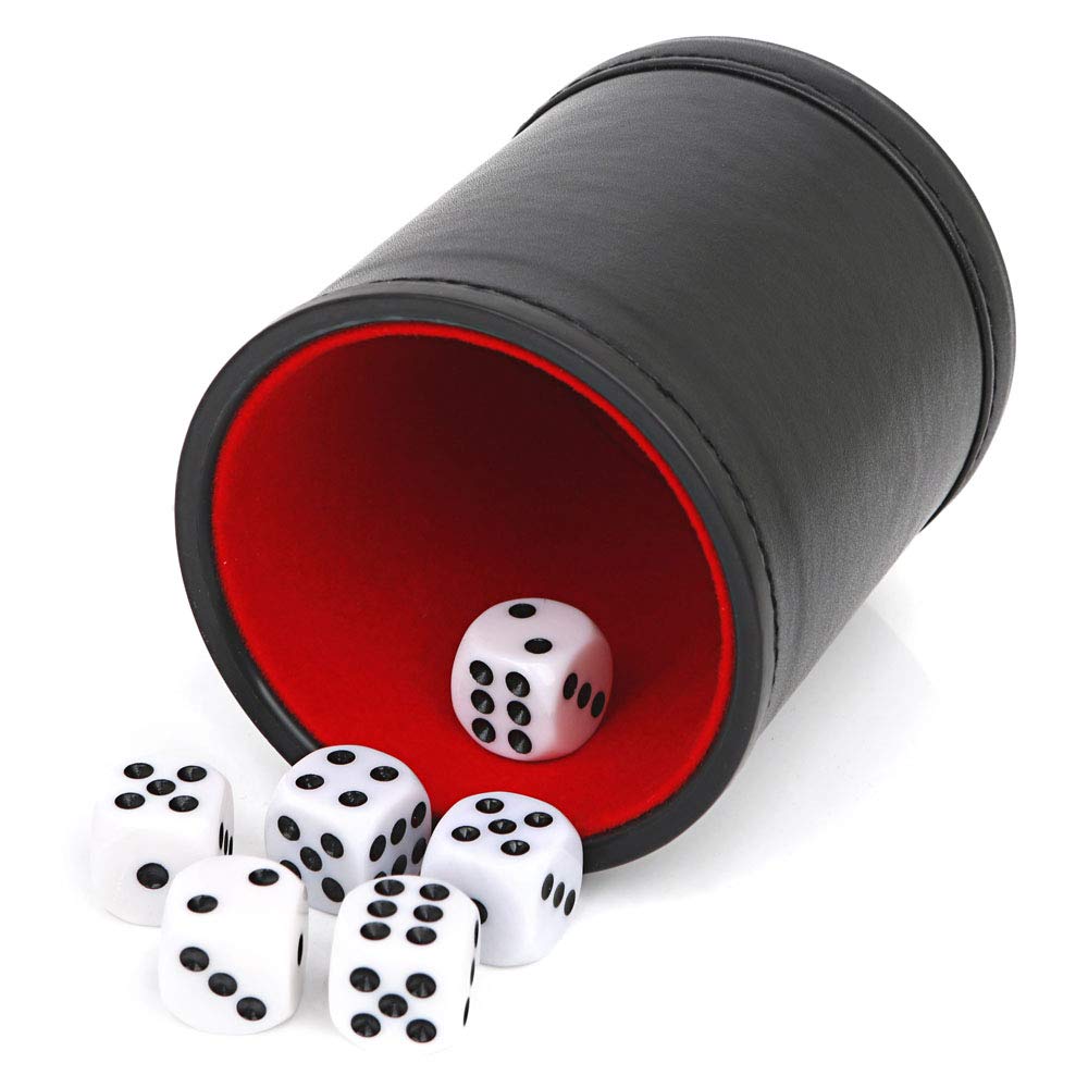 TUZAMA Felt Lined Professional Dice Cup — 6 Dice, Quiet Play