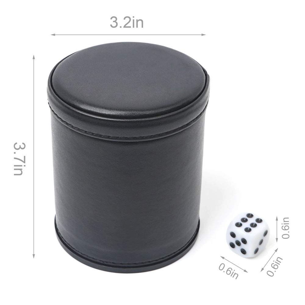 TUZAMA Felt Lined Professional Dice Cup — 6 Dice, Quiet Play