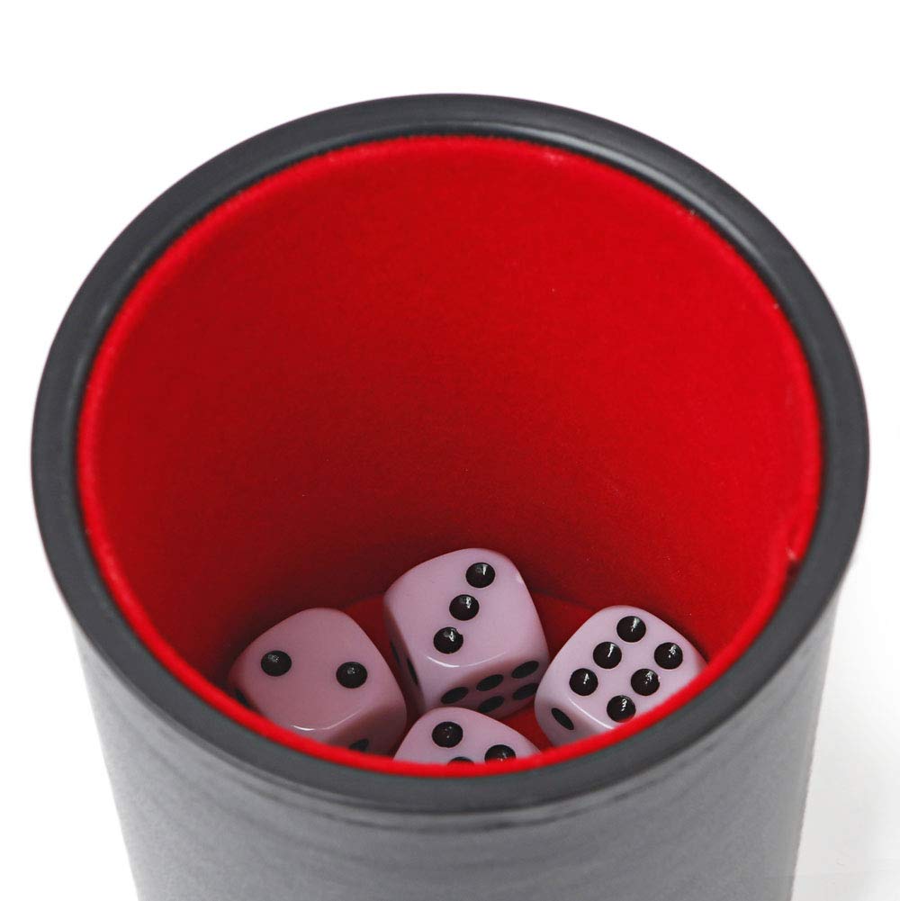 TUZAMA Felt Lined Professional Dice Cup — 6 Dice, Quiet Play