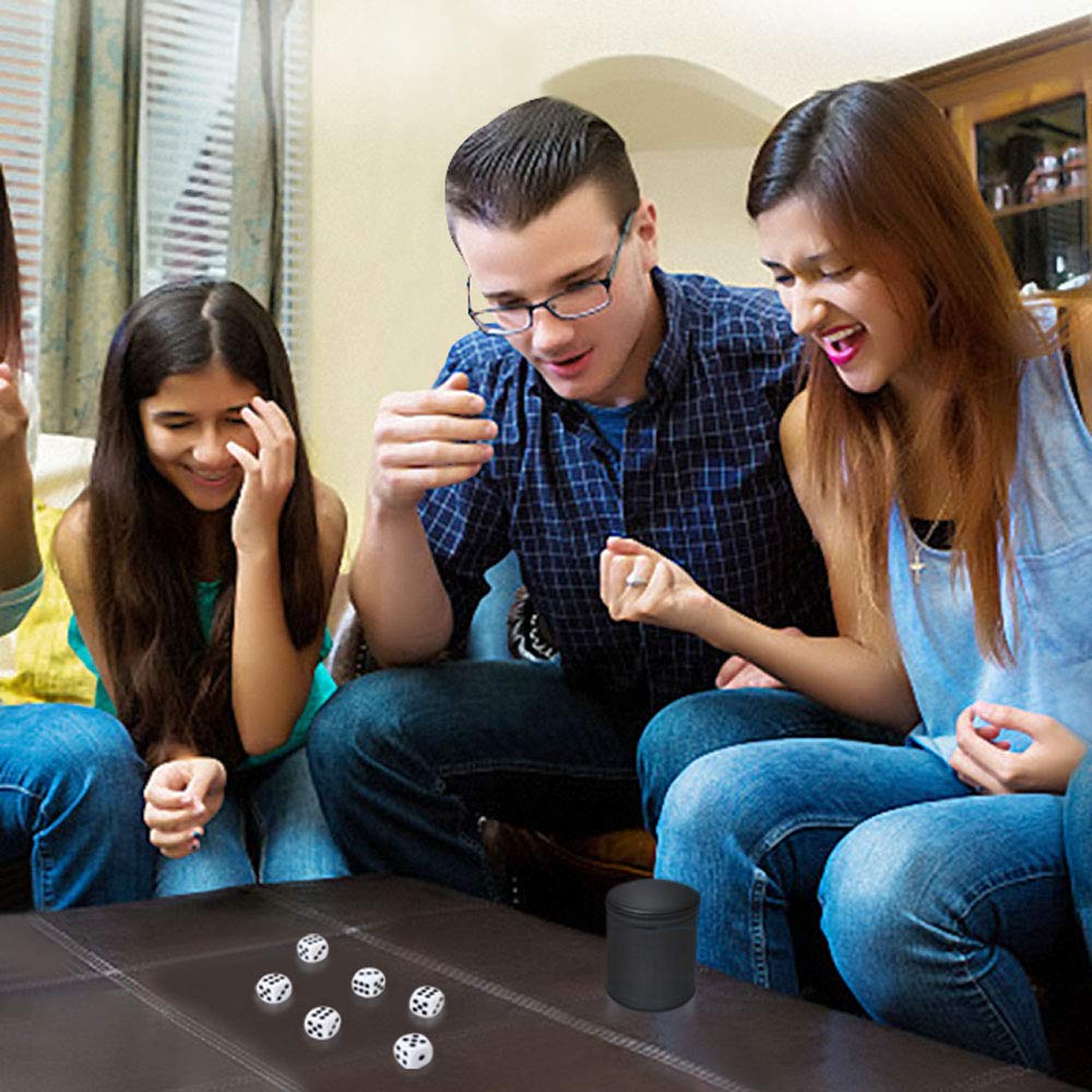 TUZAMA Felt Lined Professional Dice Cup — 6 Dice, Quiet Play