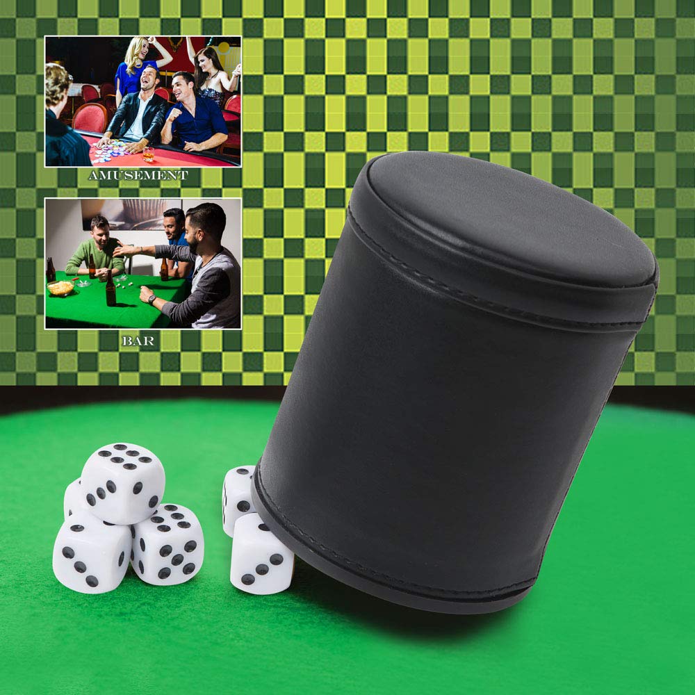 TUZAMA Felt Lined Professional Dice Cup — 6 Dice, Quiet Play