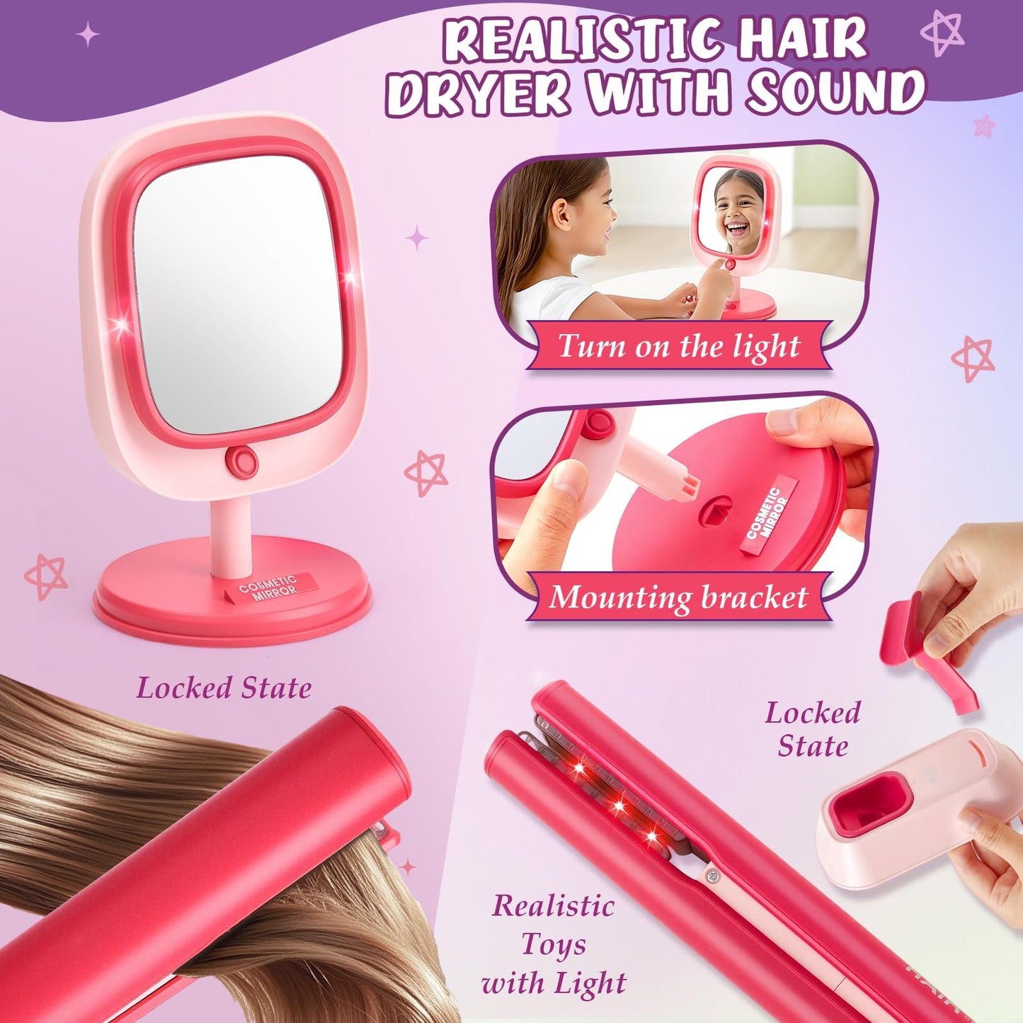 TUZT Hair Salon Toys for Girls – Deluxe Carry Case with Lights & Sounds (Ages 3–8)