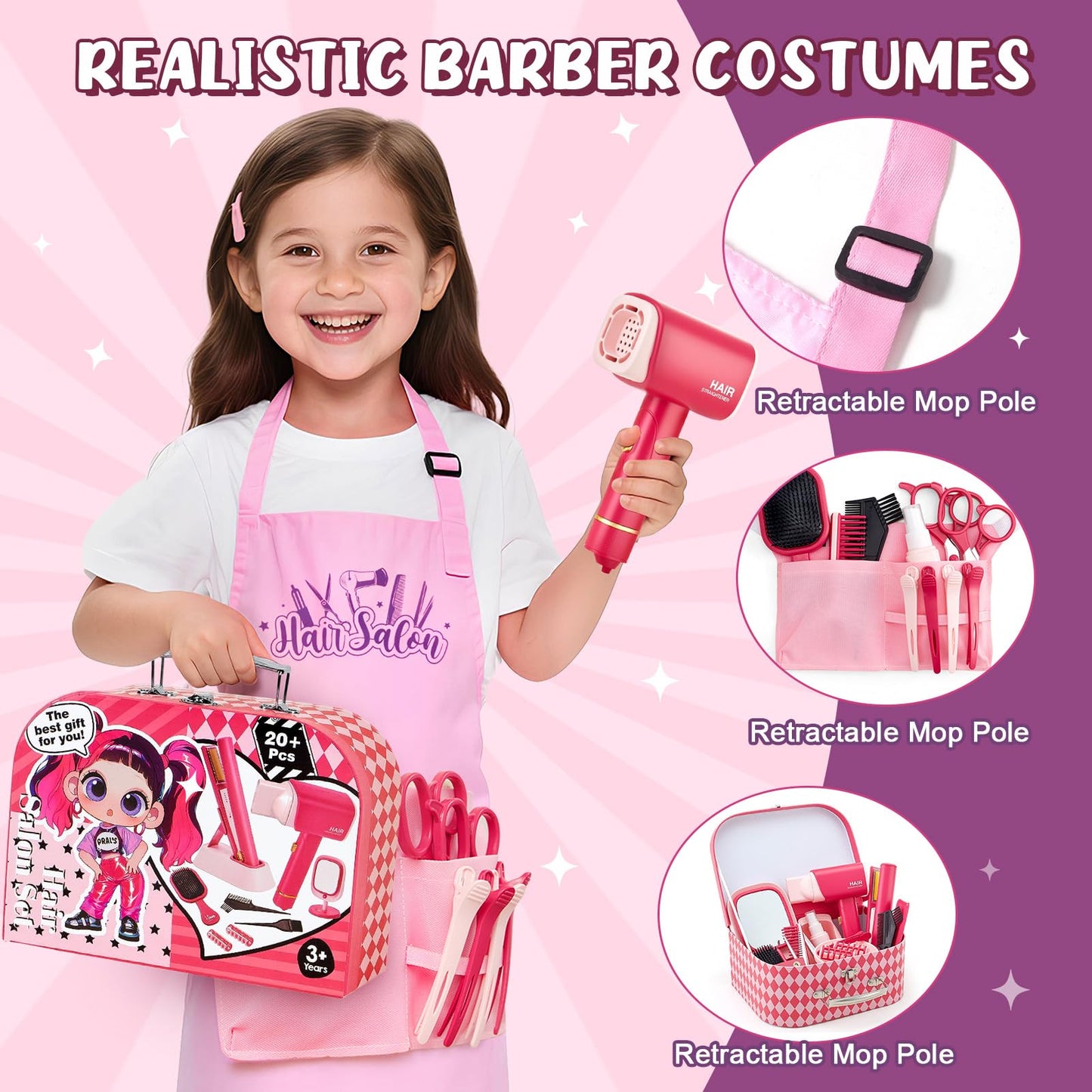TUZT Hair Salon Toys for Girls – Deluxe Carry Case with Lights & Sounds (Ages 3–8)