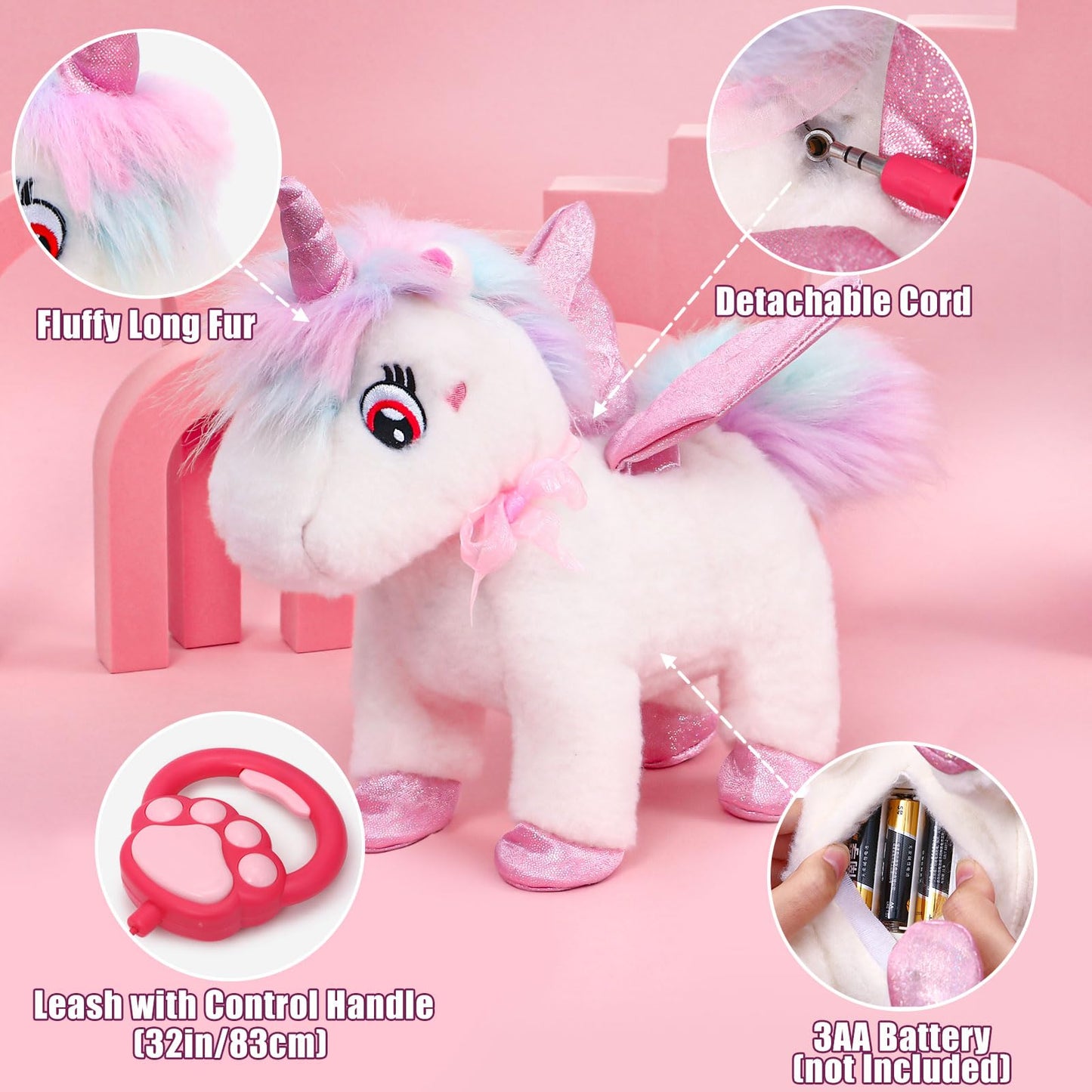 TUZT Walking Talking Remote Control Unicorn Toy for Girls 4-6