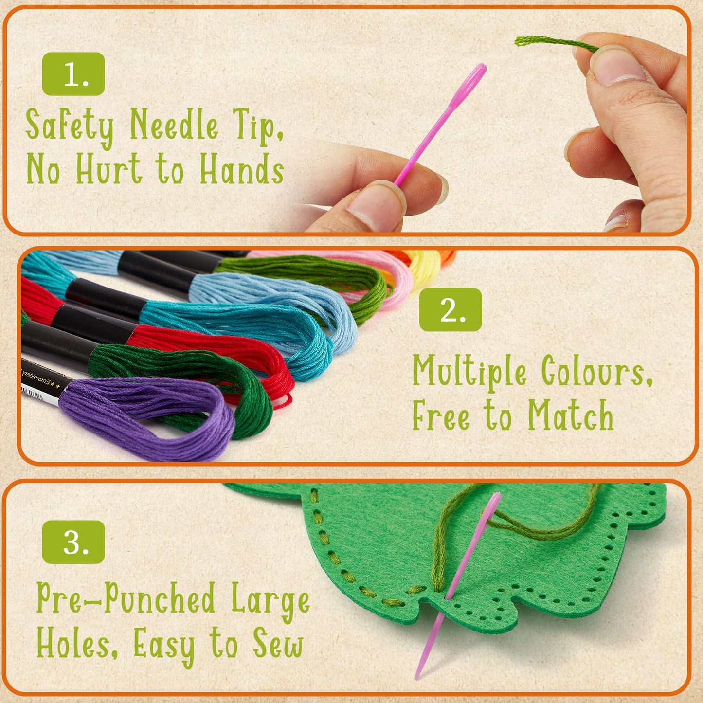 TUZT My First Sewing Kit for Kids – Monster Plush Crafts for Beginners (12 Pre-Cut Monsters)