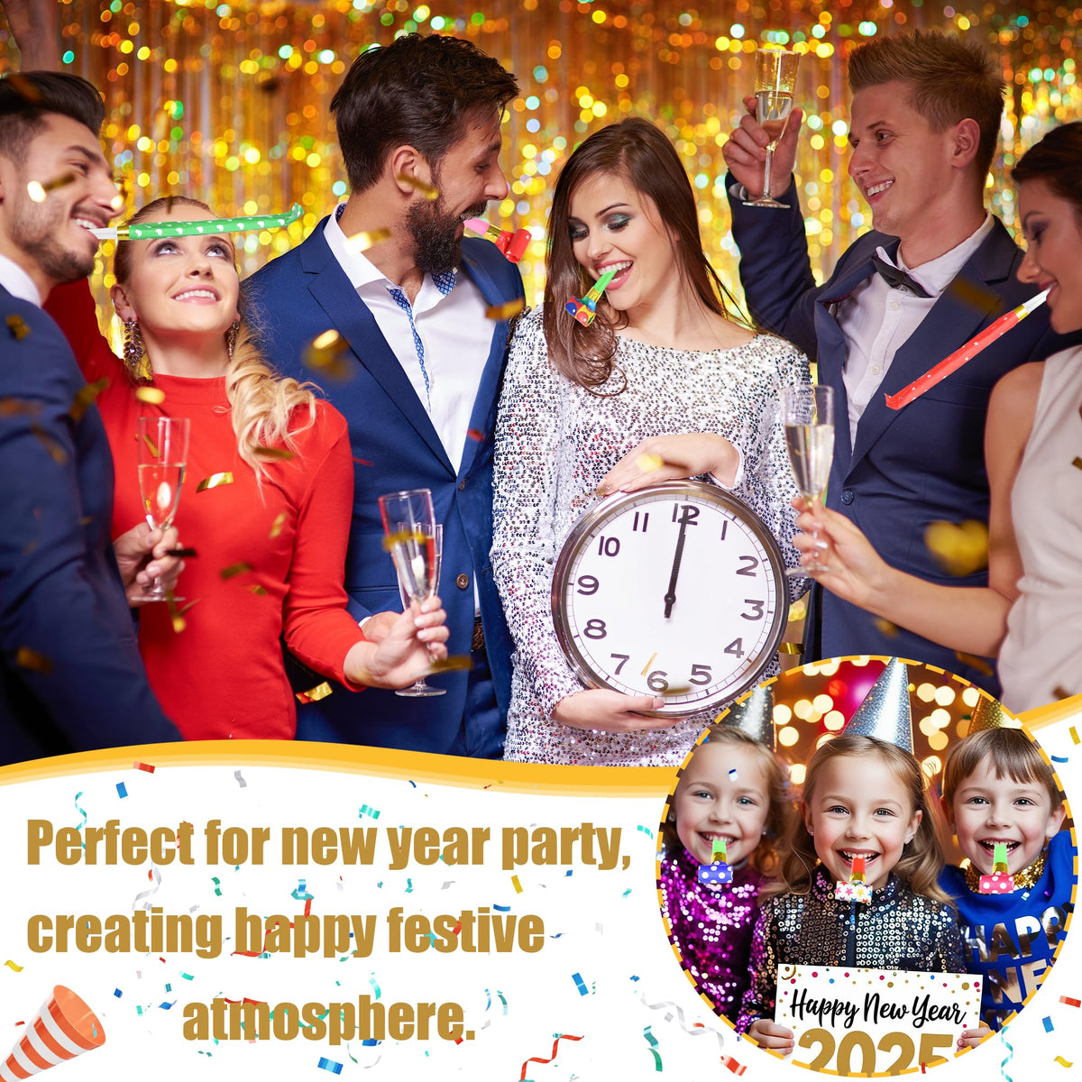 Twavang 12 Pcs Party Blower Colorful Blowouts Noisemakers for Parties