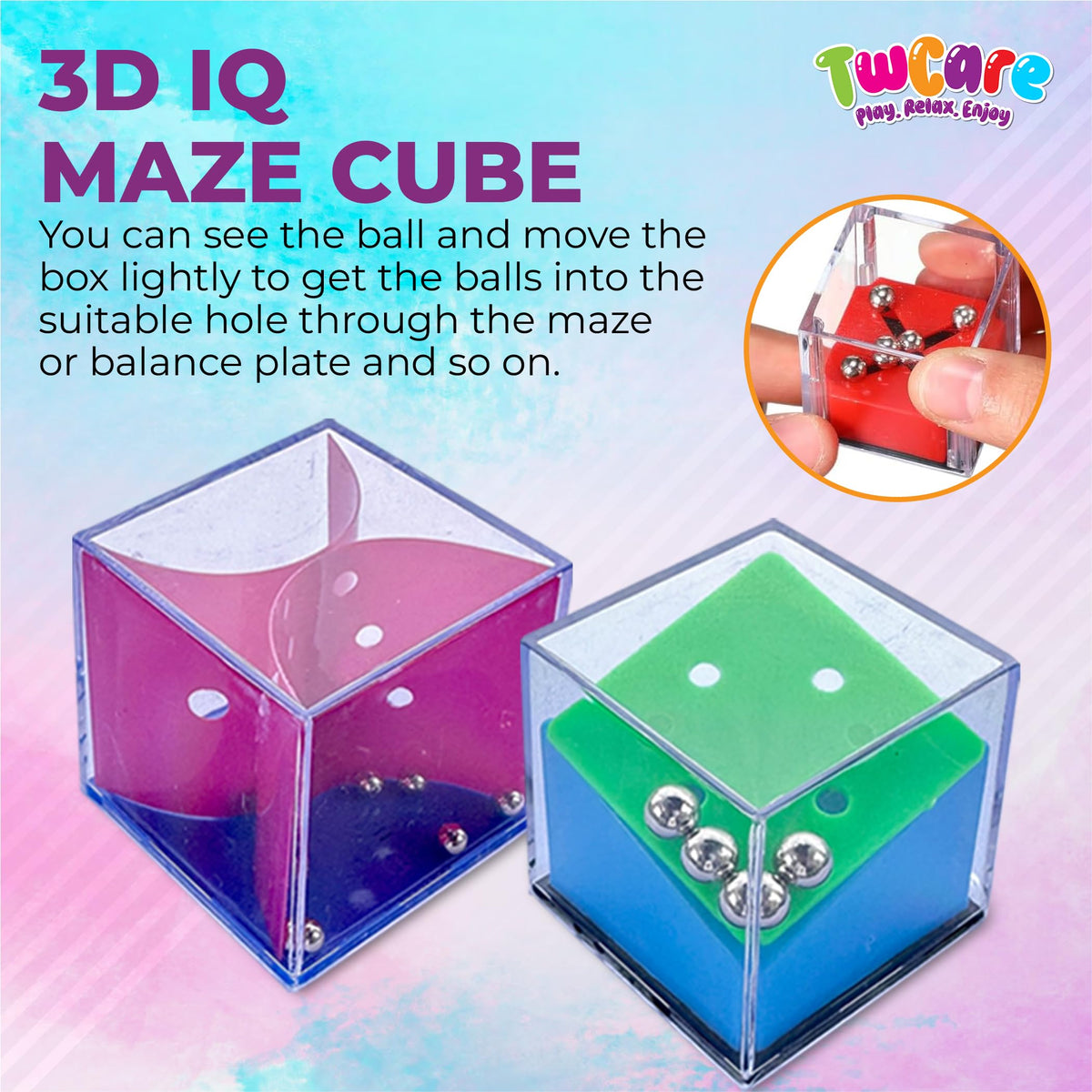 TwCare Brain Teaser Puzzle Cubes – 24 Pack Party Favors & Fidget Toys
