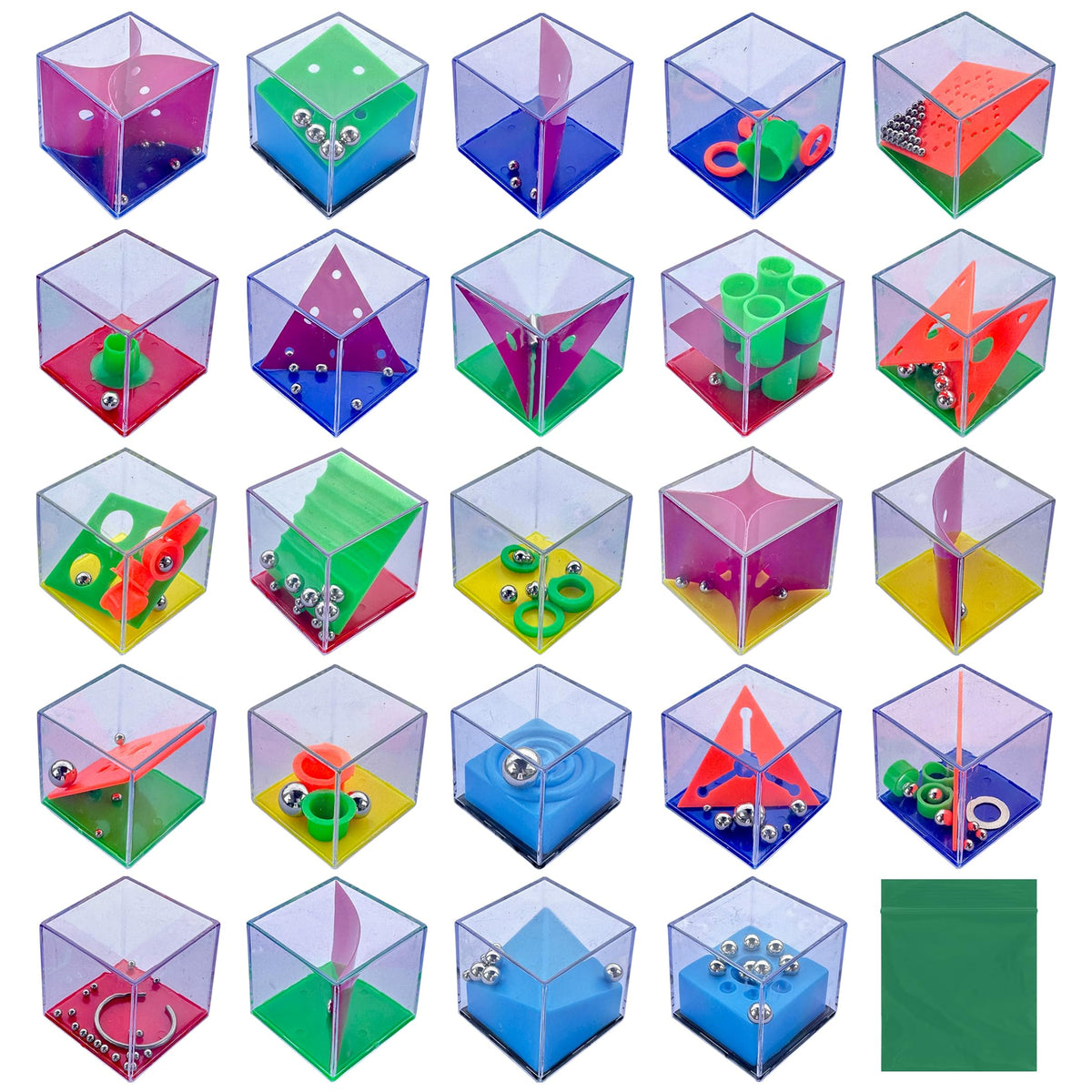 TwCare Brain Teaser Puzzle Cubes – 24 Pack Party Favors & Fidget Toys