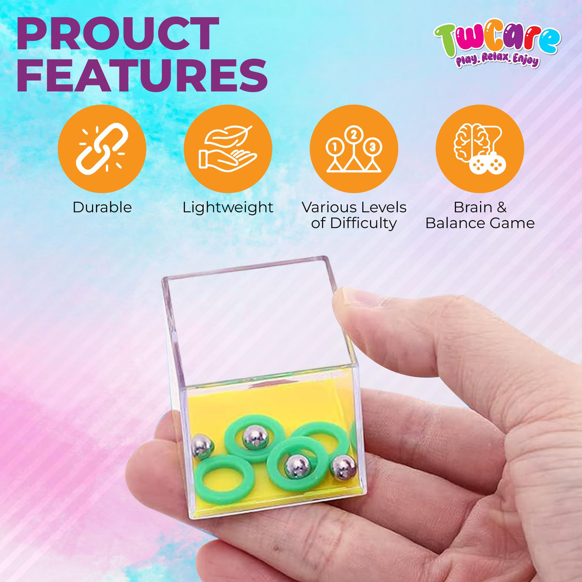 TwCare Brain Teaser Puzzle Cubes – 24 Pack Party Favors & Fidget Toys