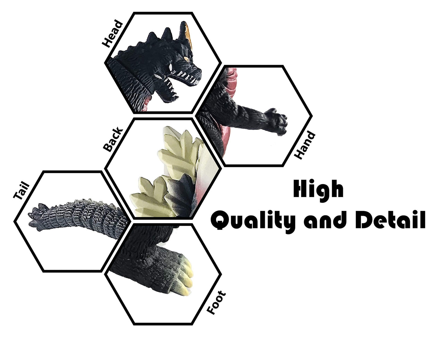 TwCare SpaceGodzilla & Gigan 2-Pack Kaiju Figures – Movable Joints, Soft Vinyl, Travel Bag
