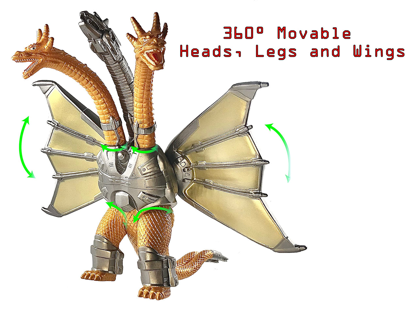 TwCare Mecha King Ghidorah & 1954 Monster 2-Pack – Movable Joints Soft Vinyl Figures with Carry Bag