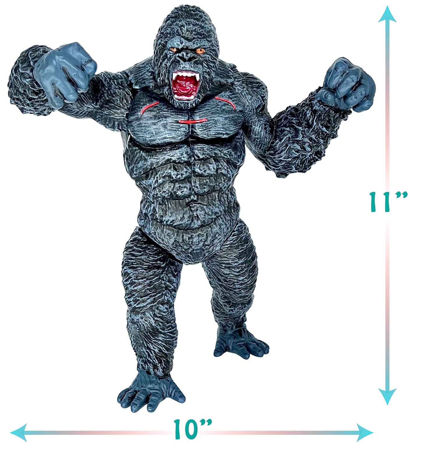 TwCare Giant King Kong vs Godzilla 11-inch Action Figure – Fight Mode Gorilla Ape with Travel Bag