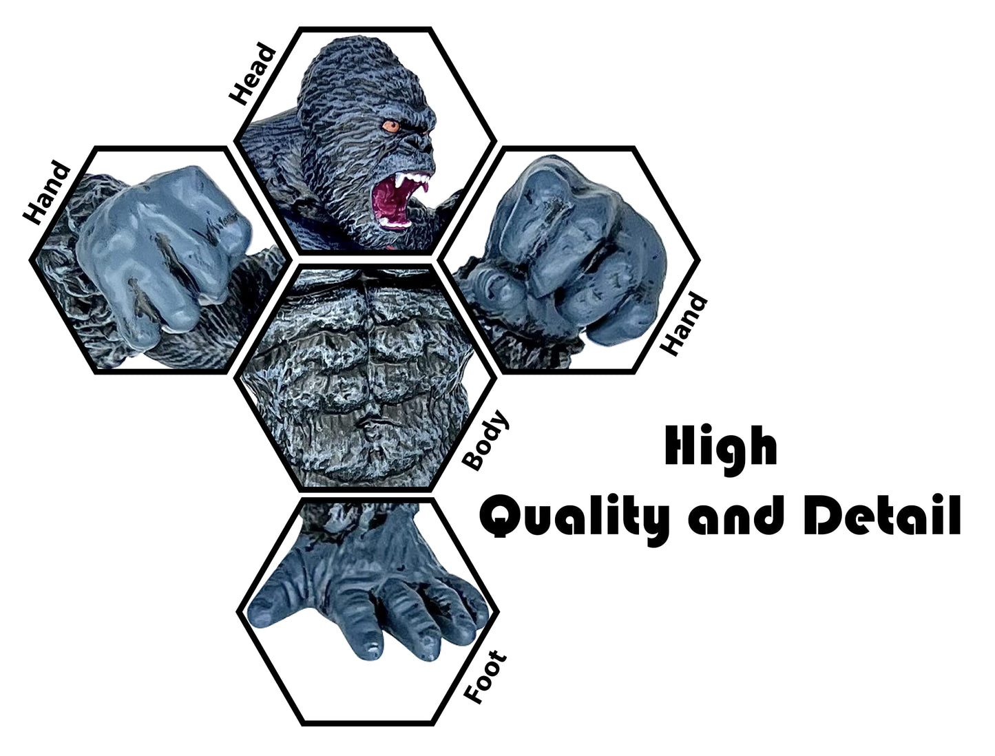 TwCare Giant King Kong vs Godzilla 11-inch Action Figure – Fight Mode Gorilla Ape with Travel Bag