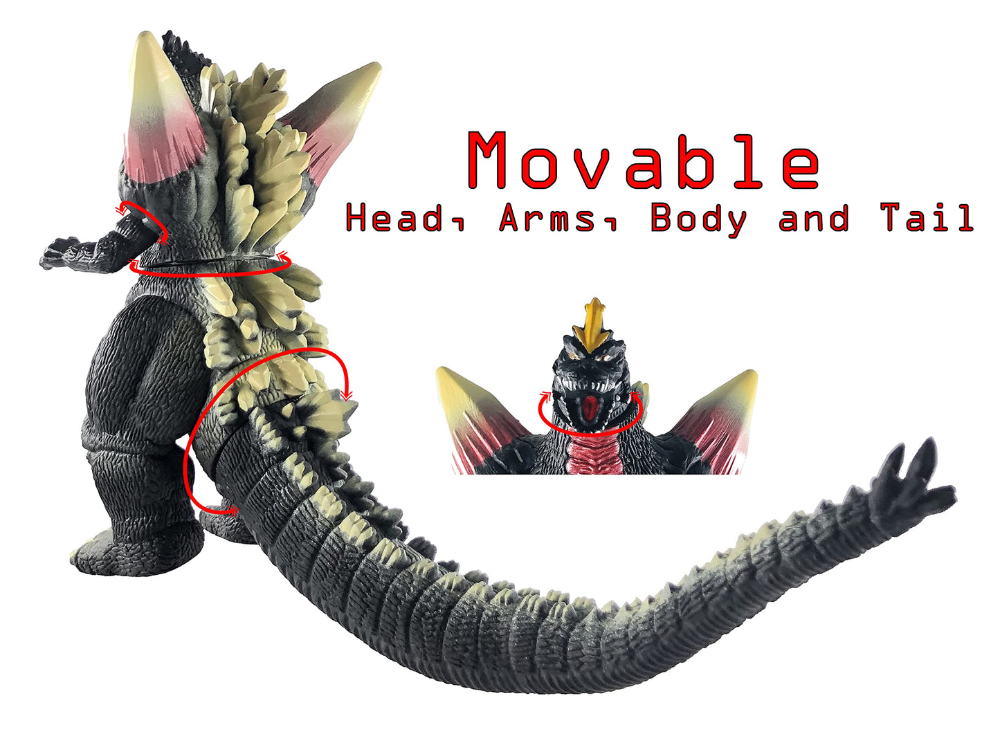 TwCare SpaceGodzilla & Gigan 2-Pack Kaiju Figures – Movable Joints, Soft Vinyl, Travel Bag