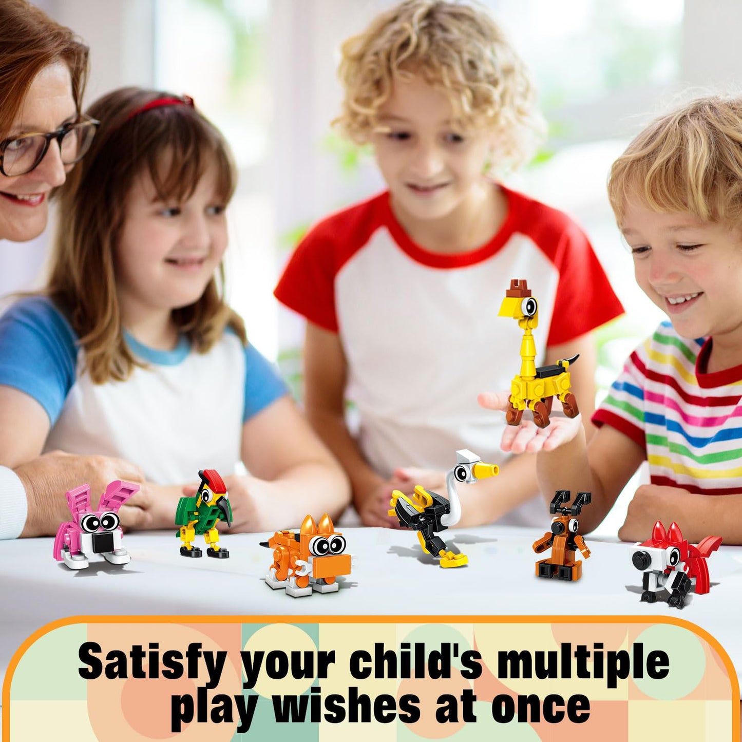 TWERF Valentines Party Favors for Kids – 30 Pack Animals Building Blocks Set (Ages 6-12)