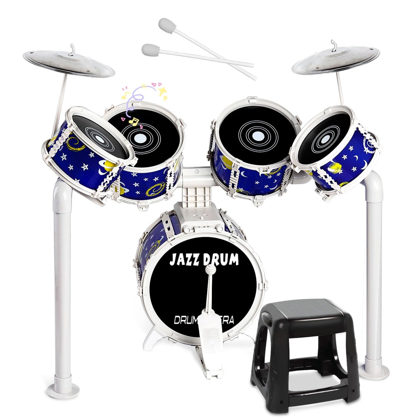 TWFRIC Toy Drum Set for Kids – 5-Drum Toddler Jazz Kit for Ages 3-5