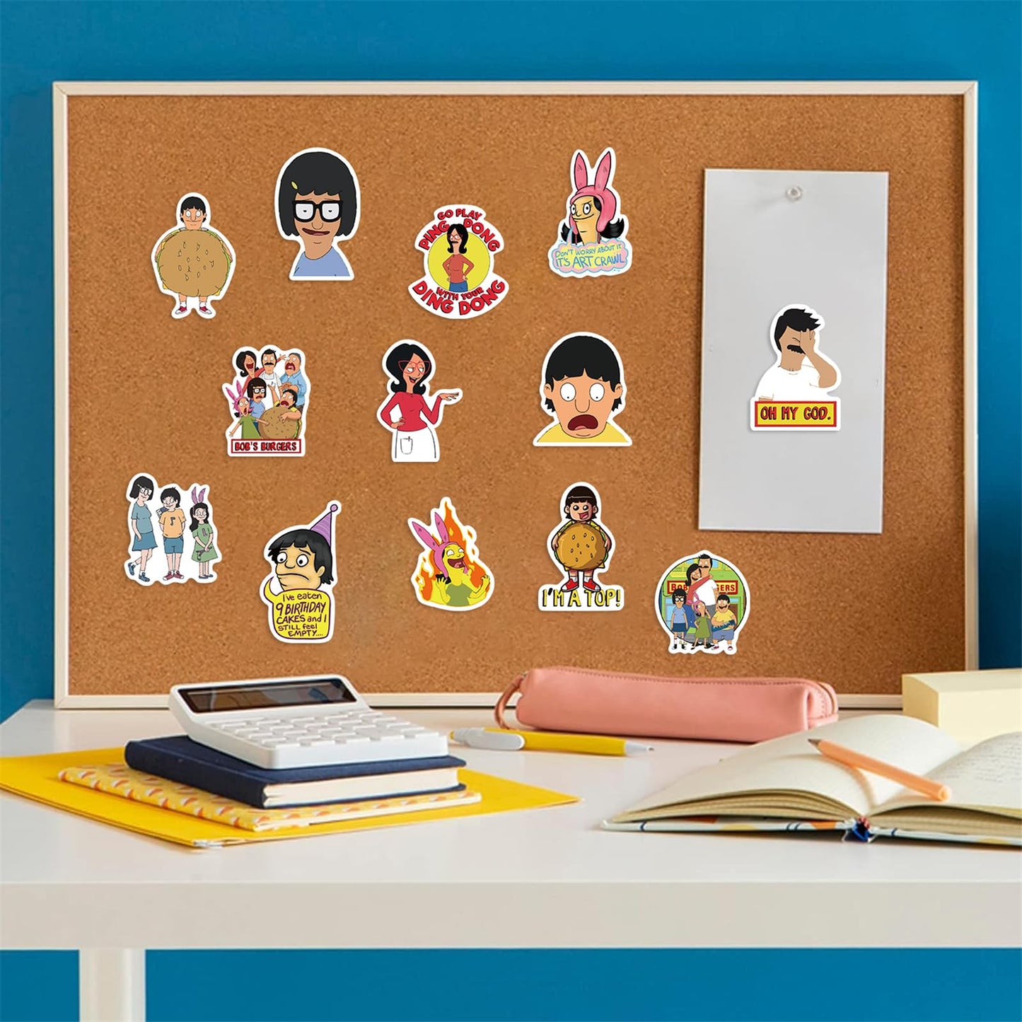 TWGOGOTIC Bob's Burgers Stickers – 50 Waterproof Vinyl Stickers for Water Bottles, Laptops & More
