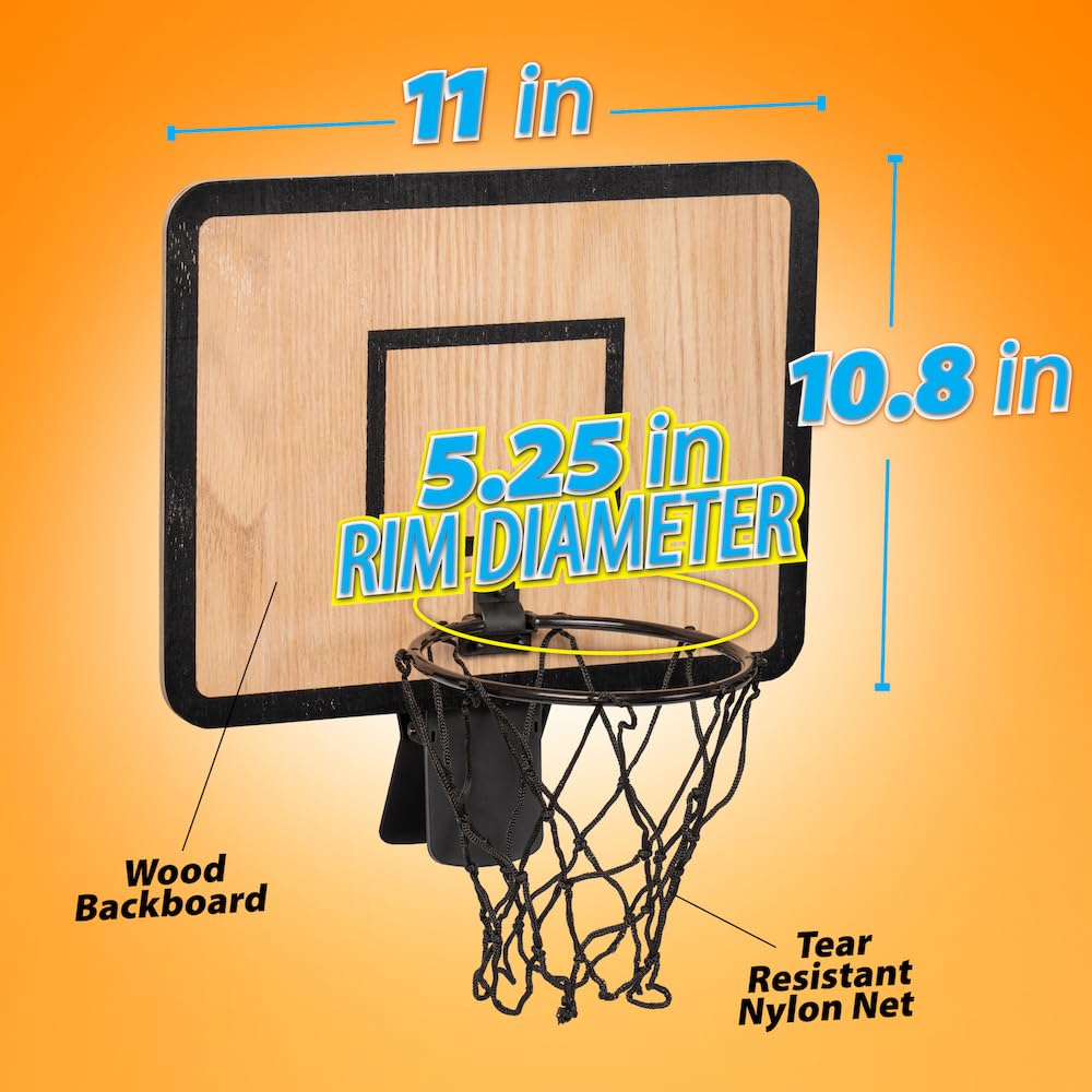 Twiddler Toys Basketball Trash Can Hoop — Clip-On Backboard for Office & Bedroom