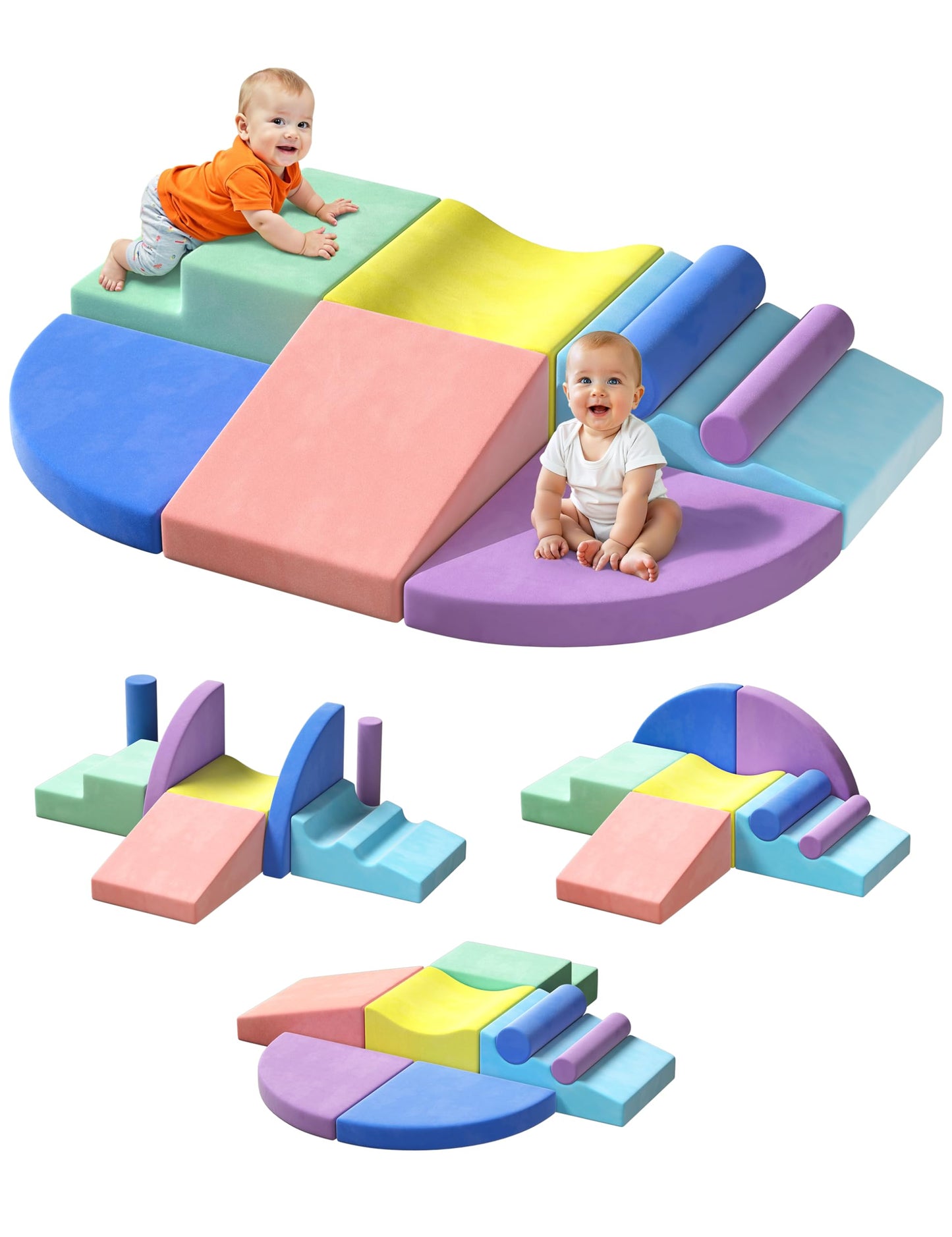Twinkoo Extra Large 8-Piece Soft Climbing Blocks for Toddlers | Safe Indoor Foam Play Set