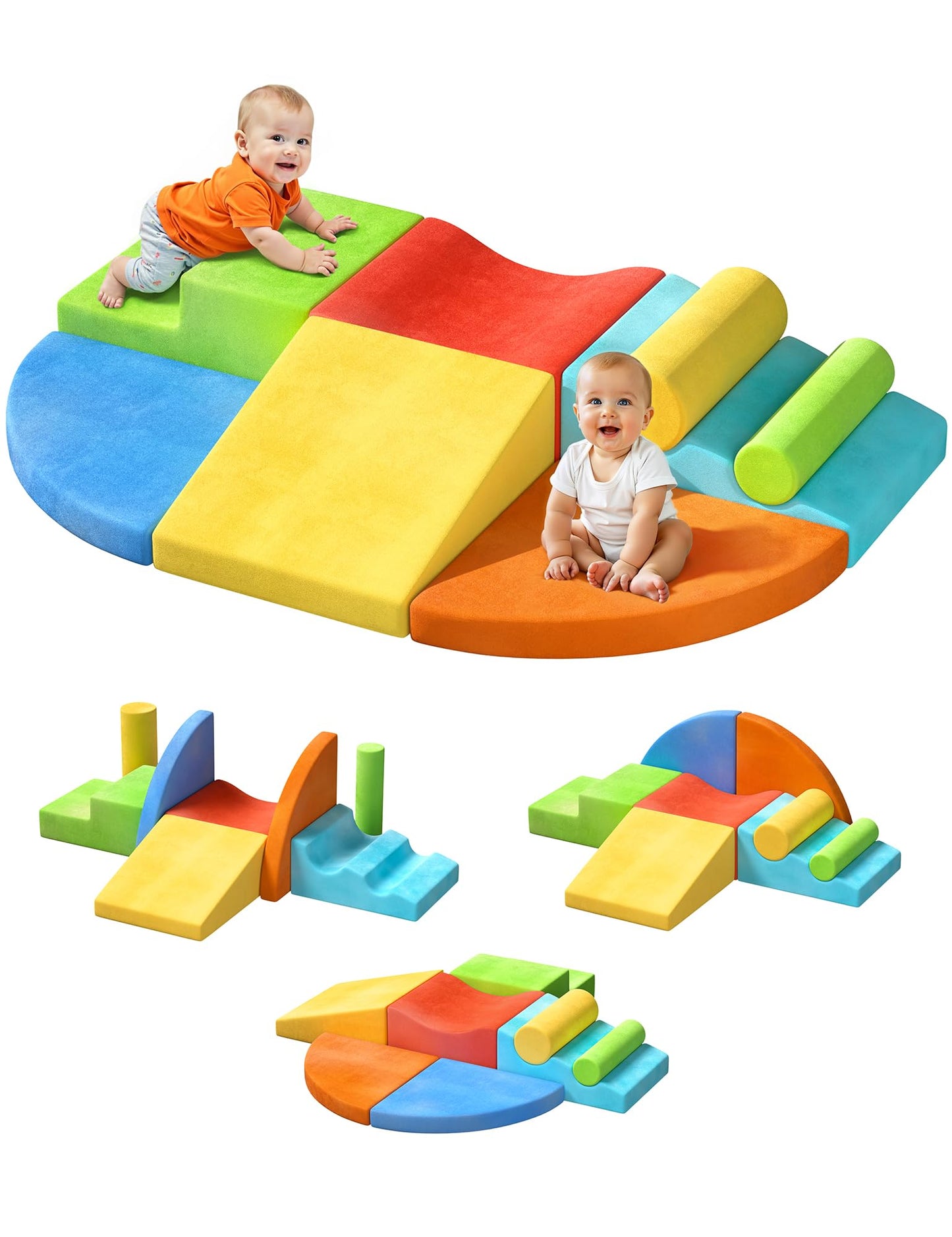 Twinkoo Extra Large 8-Piece Soft Climbing Blocks for Toddlers | Safe Indoor Foam Playset