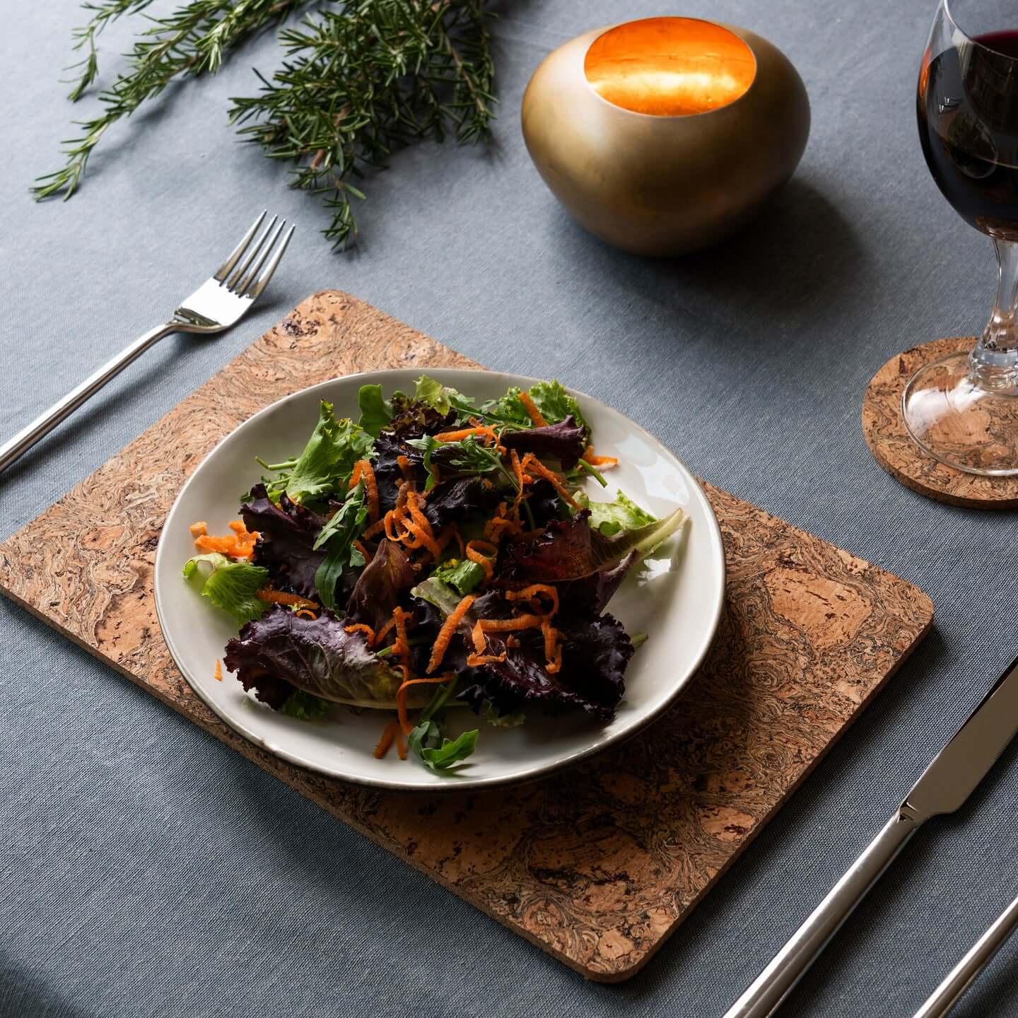 Cork Placemats | Twist Black | Rectangular 40x30cm