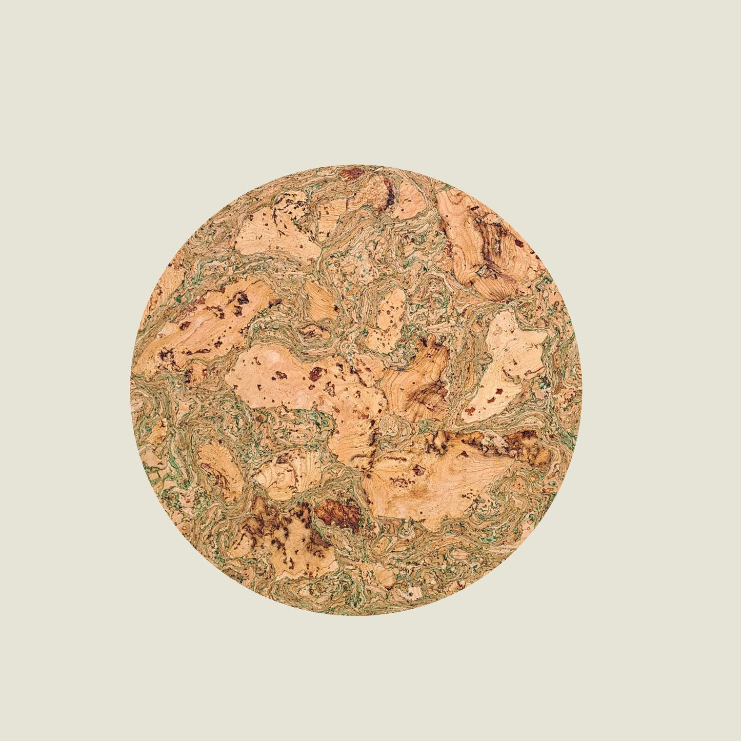 Cork Placemats | Twist Green | Round