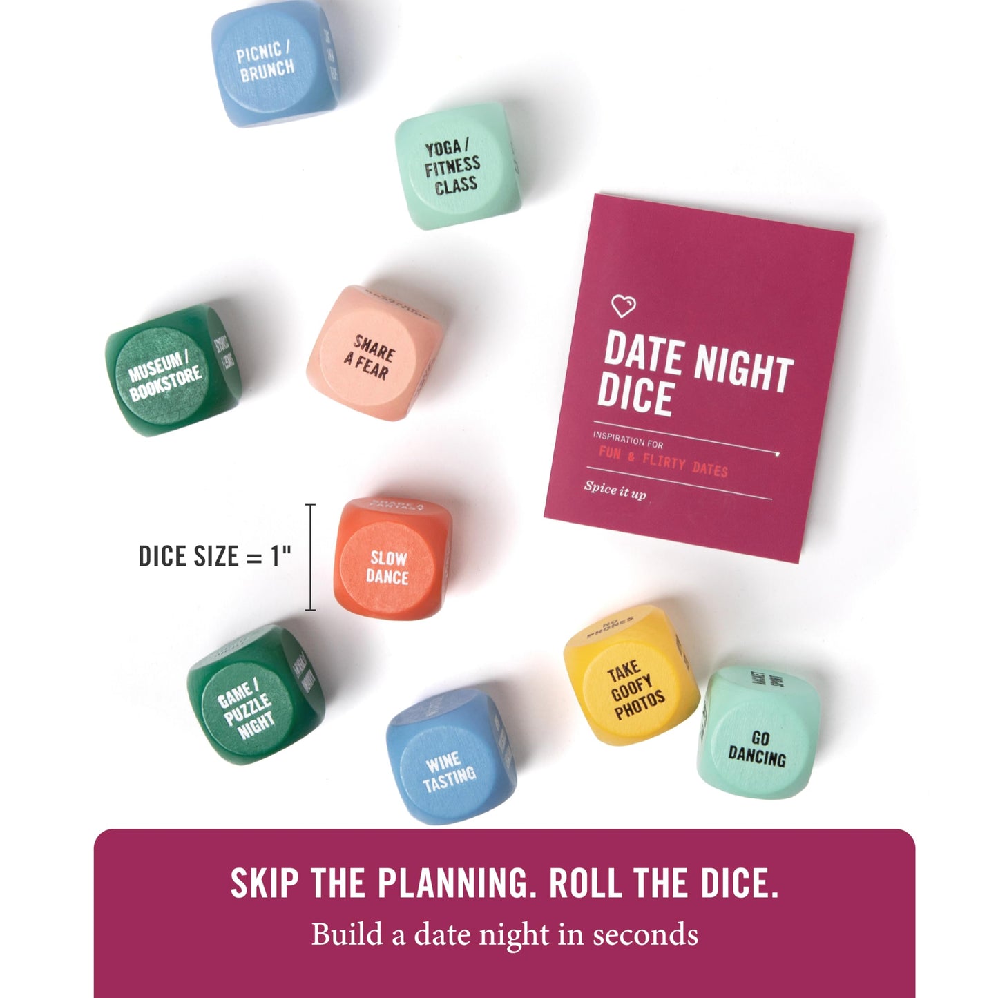 Date Night Dice by Two Tumbleweeds – Couples Date Idea Generator | Romantic Gift for Anniversaries & Valentine's Day