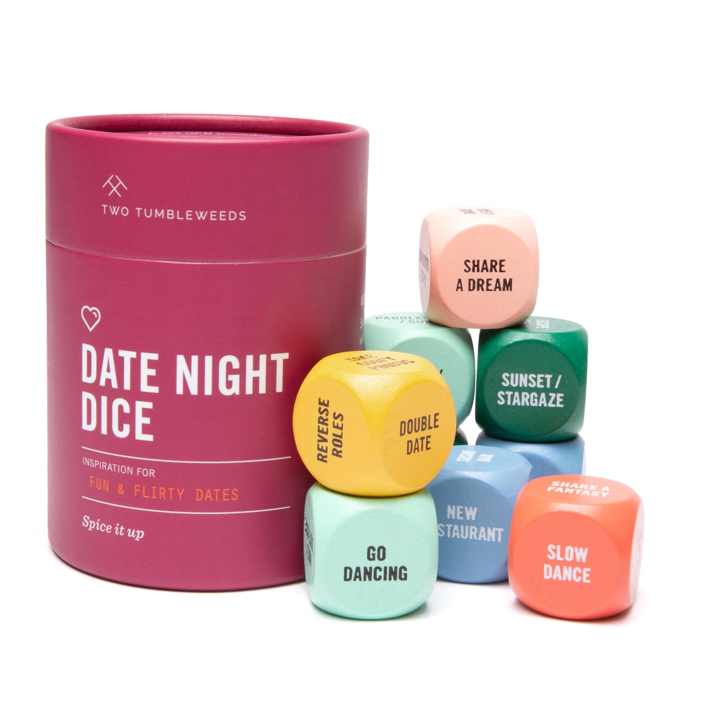 Date Night Dice by Two Tumbleweeds – Couples Date Idea Generator | Romantic Gift for Anniversaries & Valentine's Day