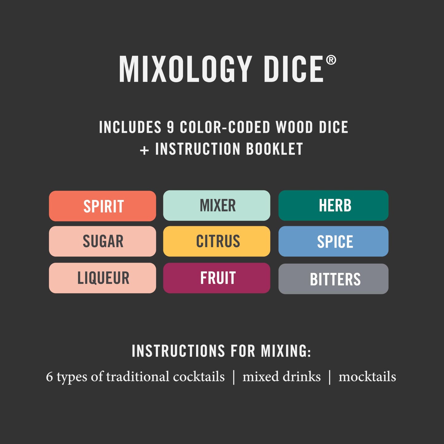 Two Tumbleweeds Mixology Dice - 9-Dice Set for Craft Cocktails & Mocktails