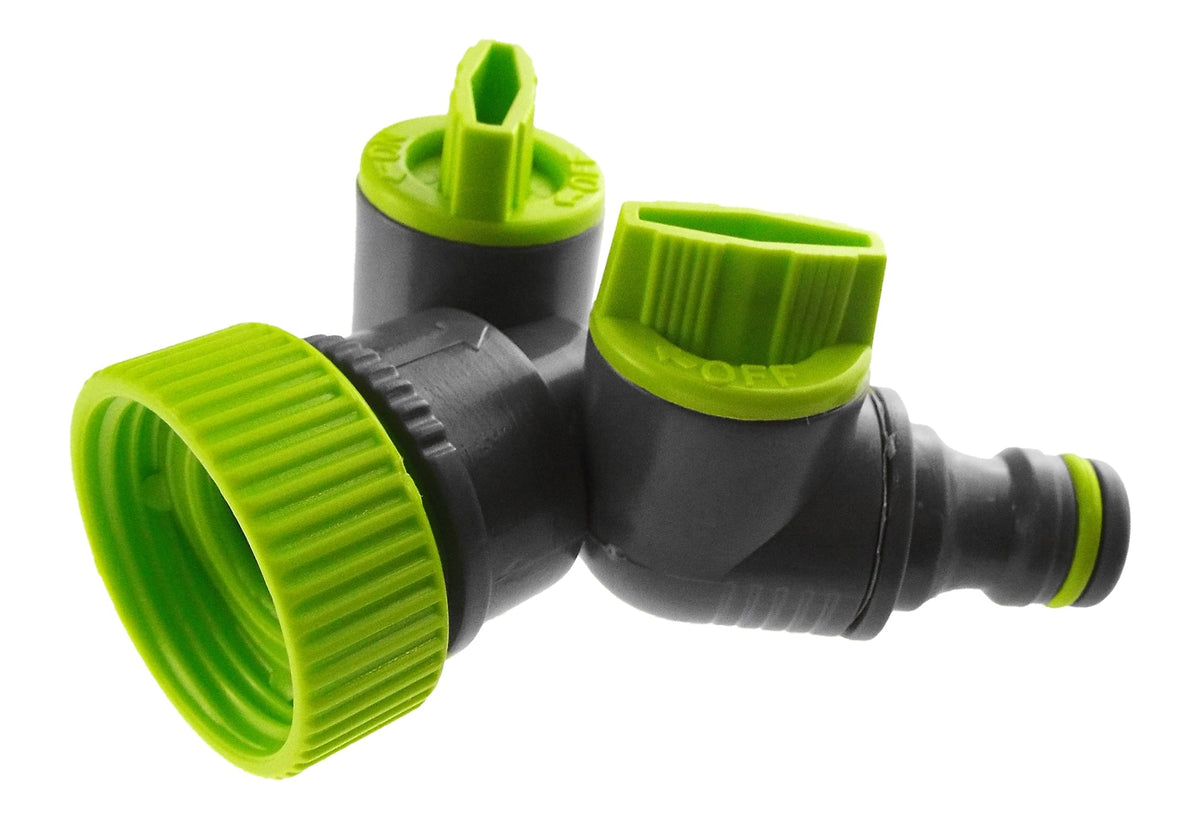 Double Tap Connector with Valves Lime