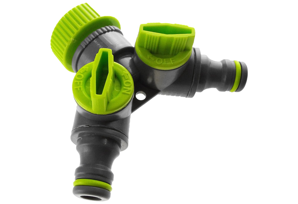 Double Tap Connector with Valves Lime