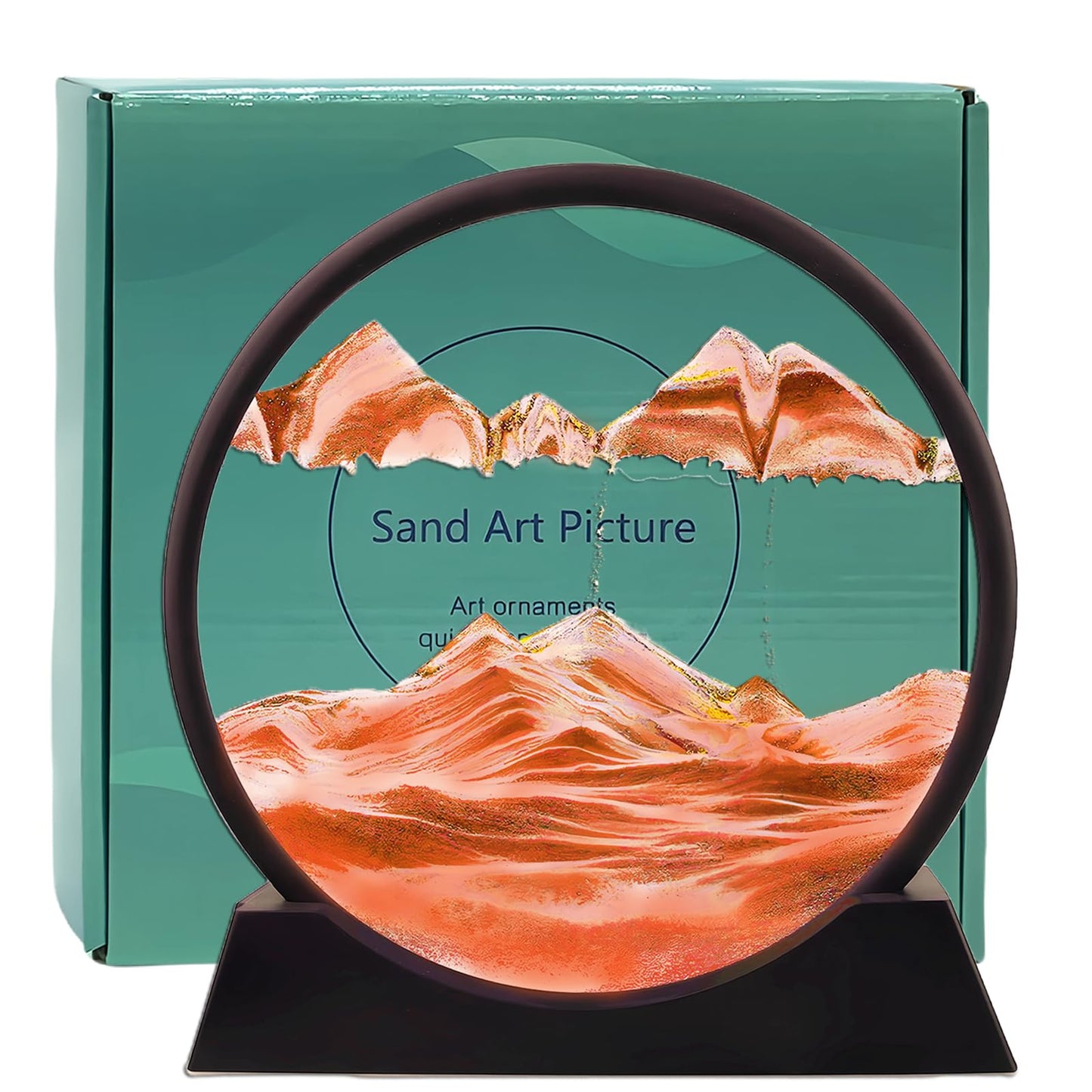 Twohua Moving Sand Art: 3D Hourglass Deep Sea Sandscape (7in, Red)