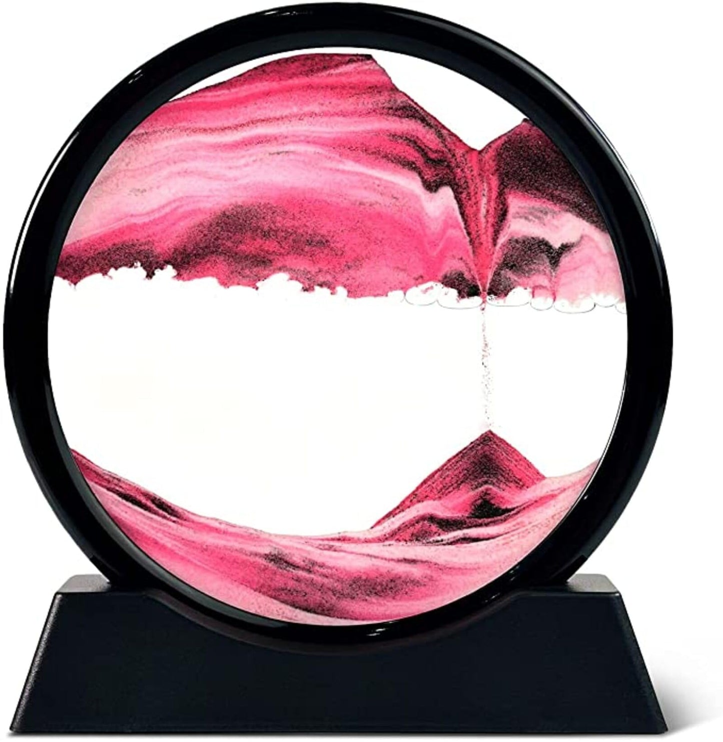Twohua Moving Sand Art: 3D Hourglass Deep Sea Sandscape (7in, Red)