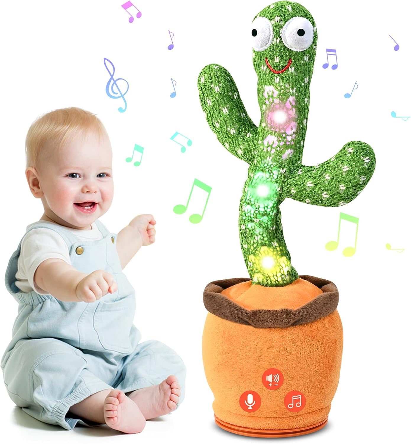 TWORIVER Dancing Talking Cactus Toy — 120 Songs, Recording & Adjustable Volume